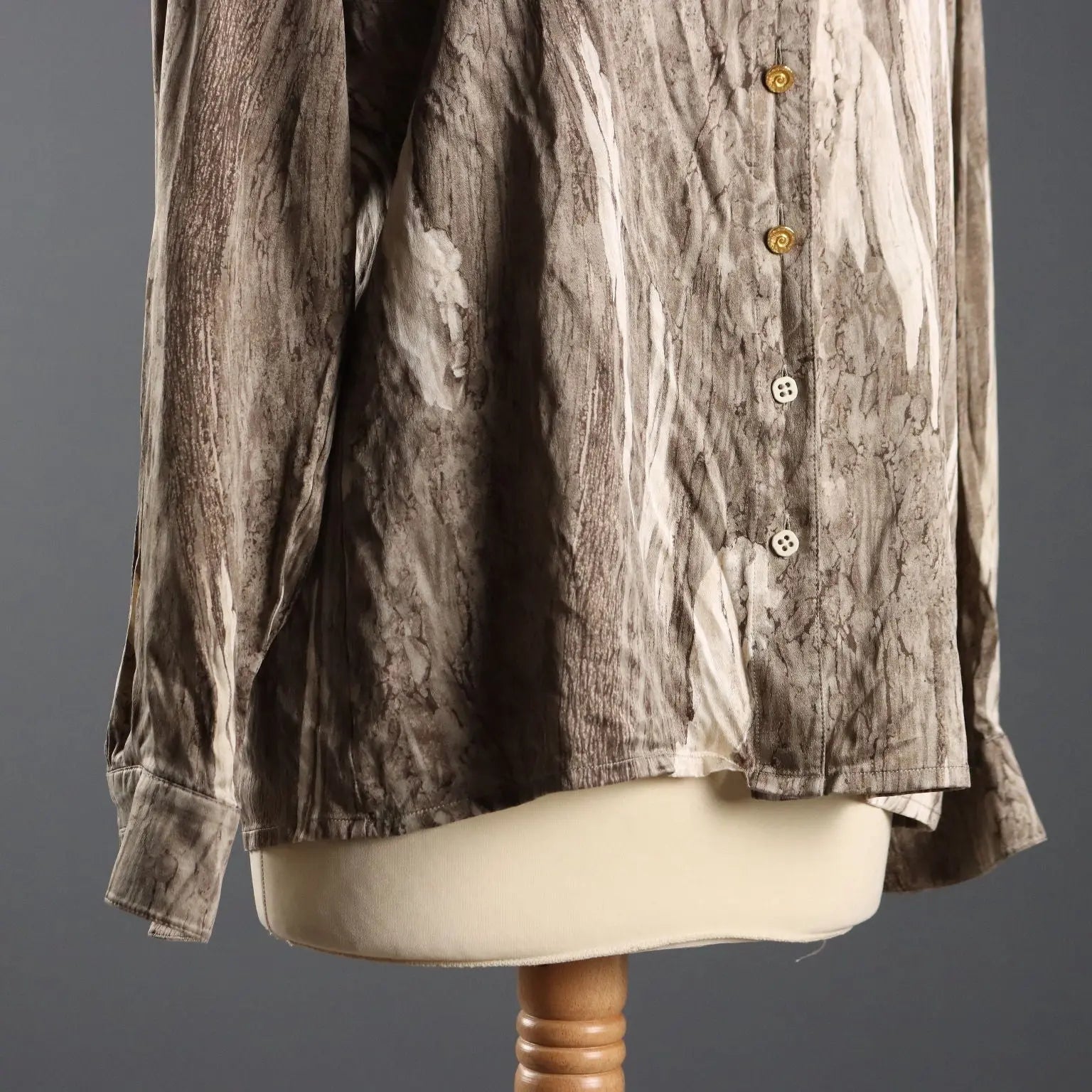 Escada Vintage Printed Shirt Silk UK Size 12 Germany 1980s
