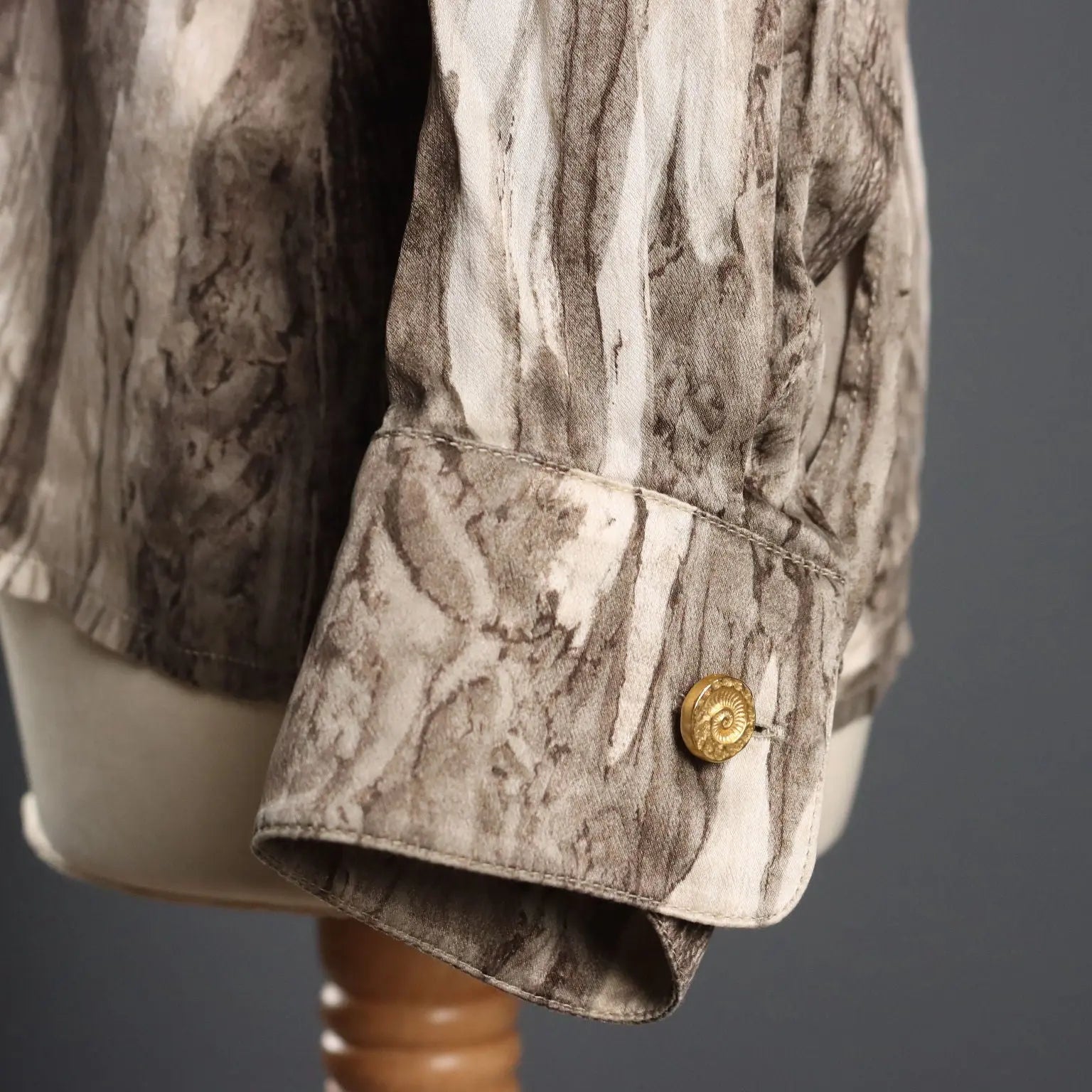 Escada Vintage Printed Shirt Silk UK Size 12 Germany 1980s