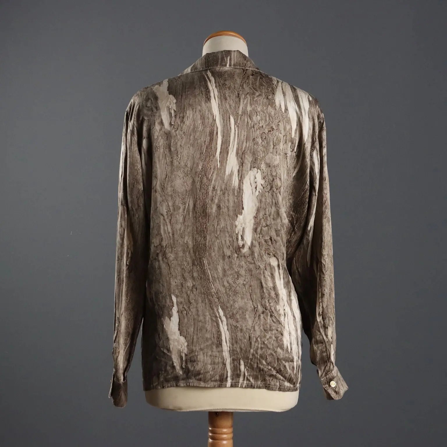 Escada Vintage Printed Shirt Silk UK Size 12 Germany 1980s