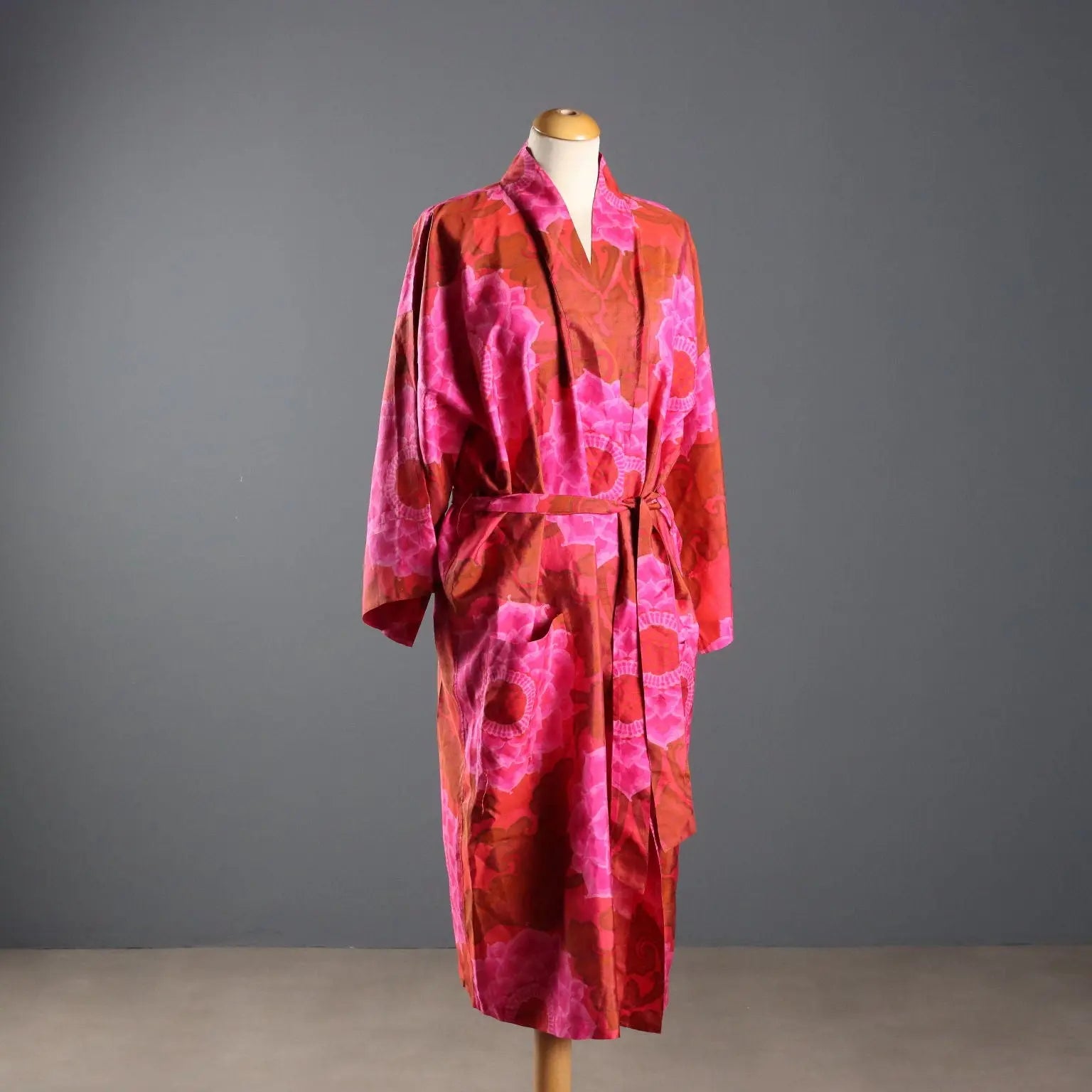 Balmain Vintage Kimono Robe Silk Unique Size France 1970s