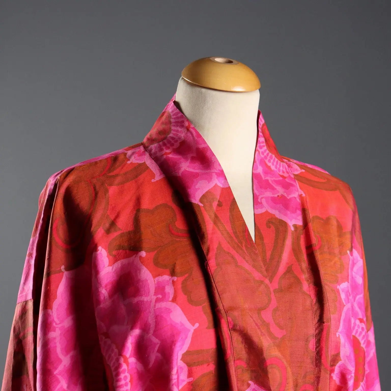 Balmain Vintage Kimono Robe Silk Unique Size France 1970s