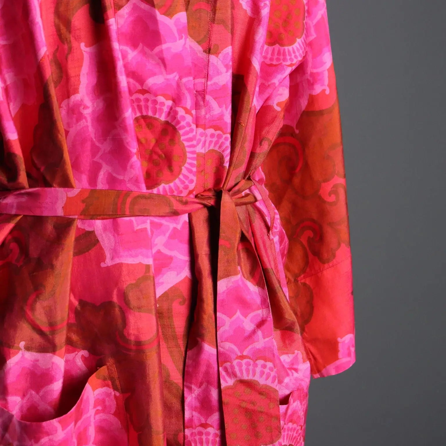 Balmain Vintage Kimono Robe Silk Unique Size France 1970s