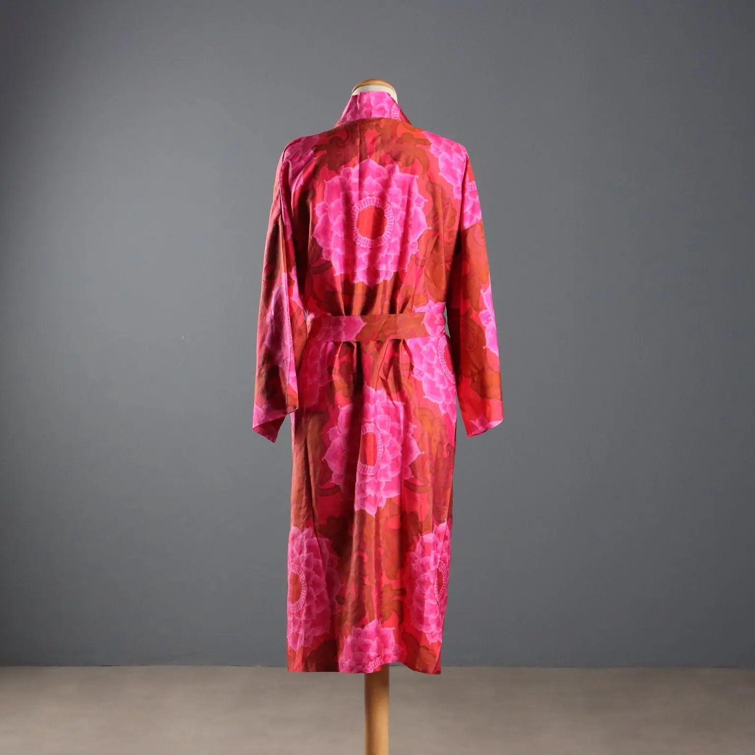 Balmain Vintage Kimono Robe Silk Unique Size France 1970s