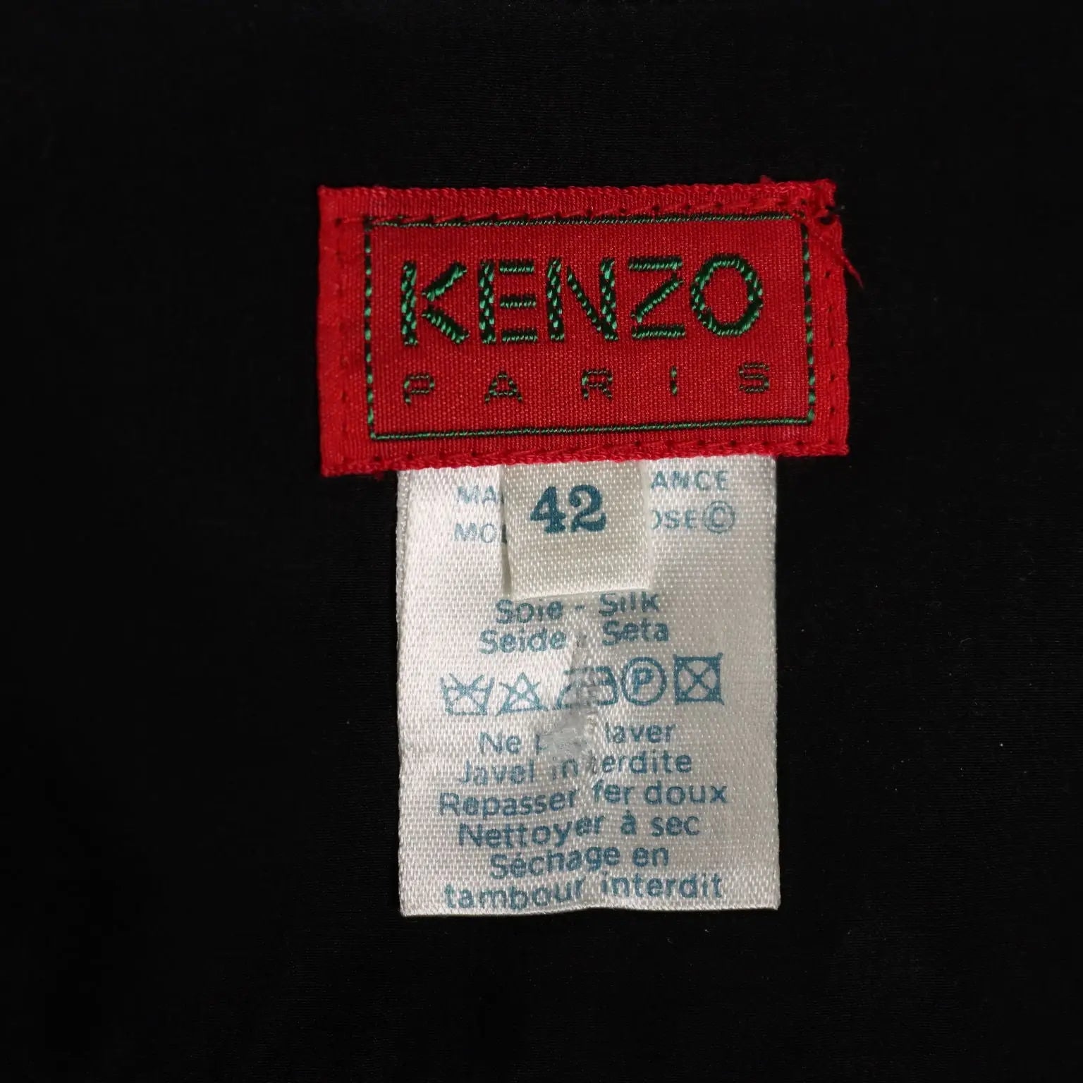 Kenzo Vintage Silk Skirt UK Size 10 France 1990s
