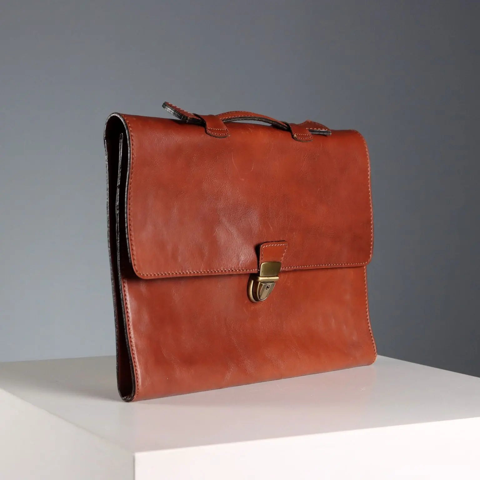 Ca.Gi. Briefcase and Document Holder Leather Italy 1990s