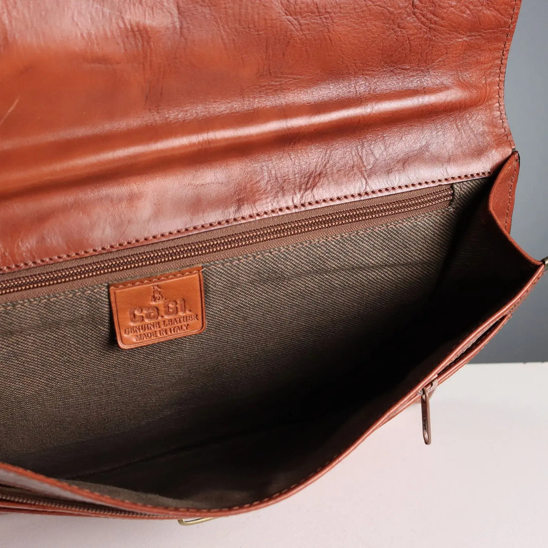 Ca.Gi. Briefcase and Document Holder Leather Italy 1990s