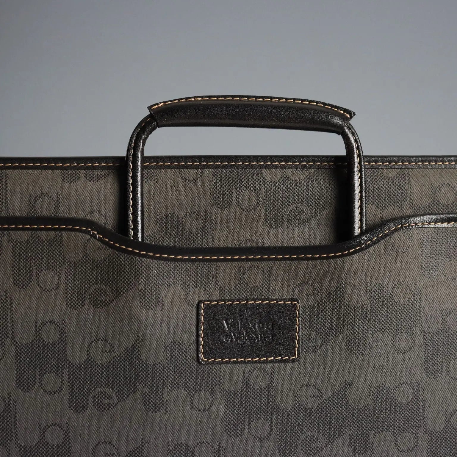 Valextra Suitcase Bag Monogram Canvas Leather Italy 1980s
