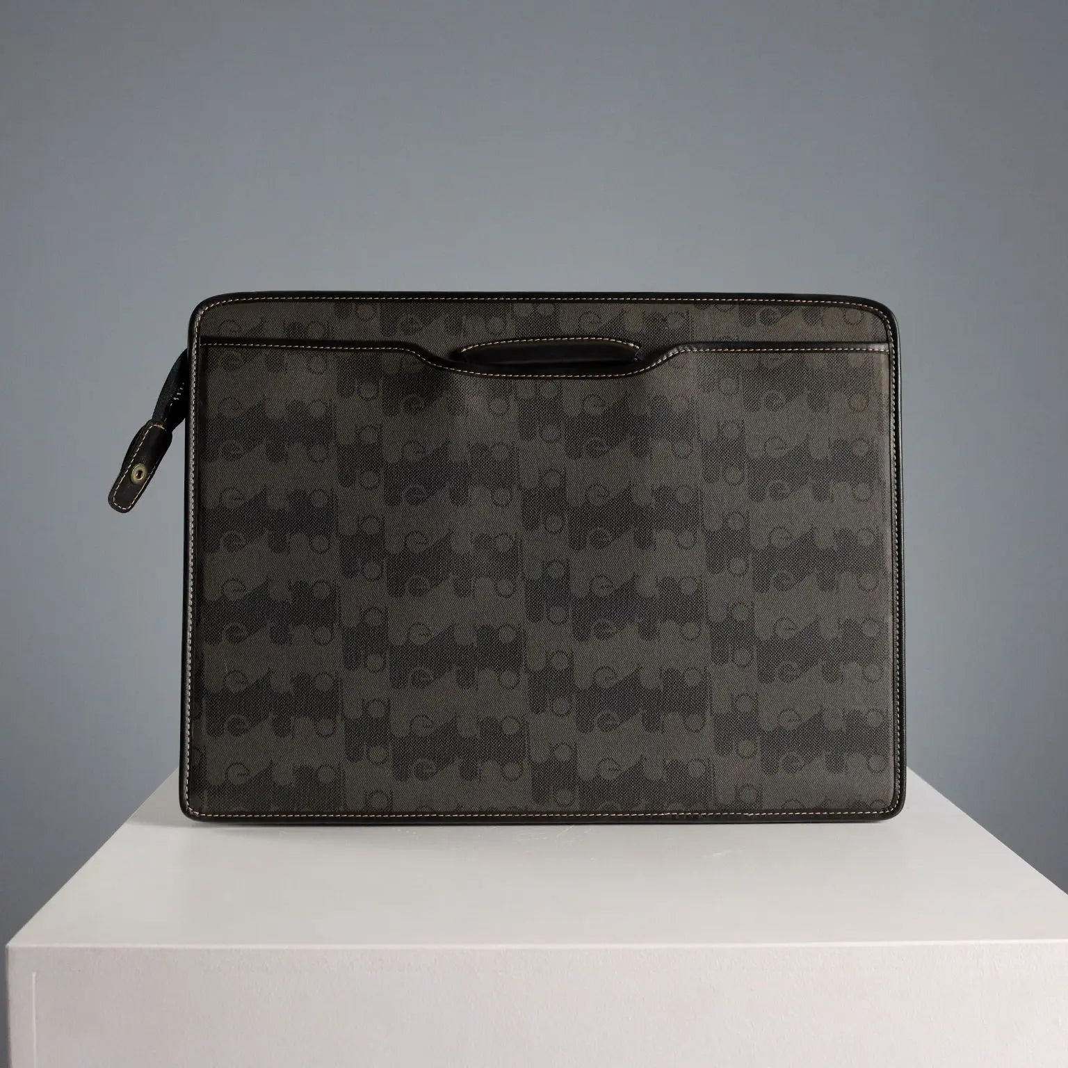Valextra Suitcase Bag Monogram Canvas Leather Italy 1980s