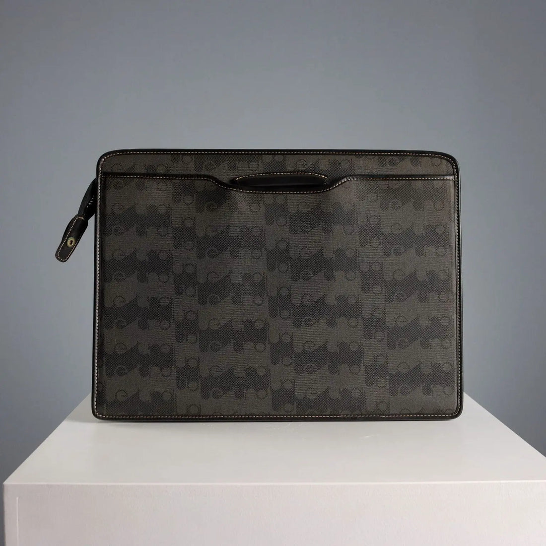 Valextra Suitcase Bag Monogram Canvas Leather Italy 1980s