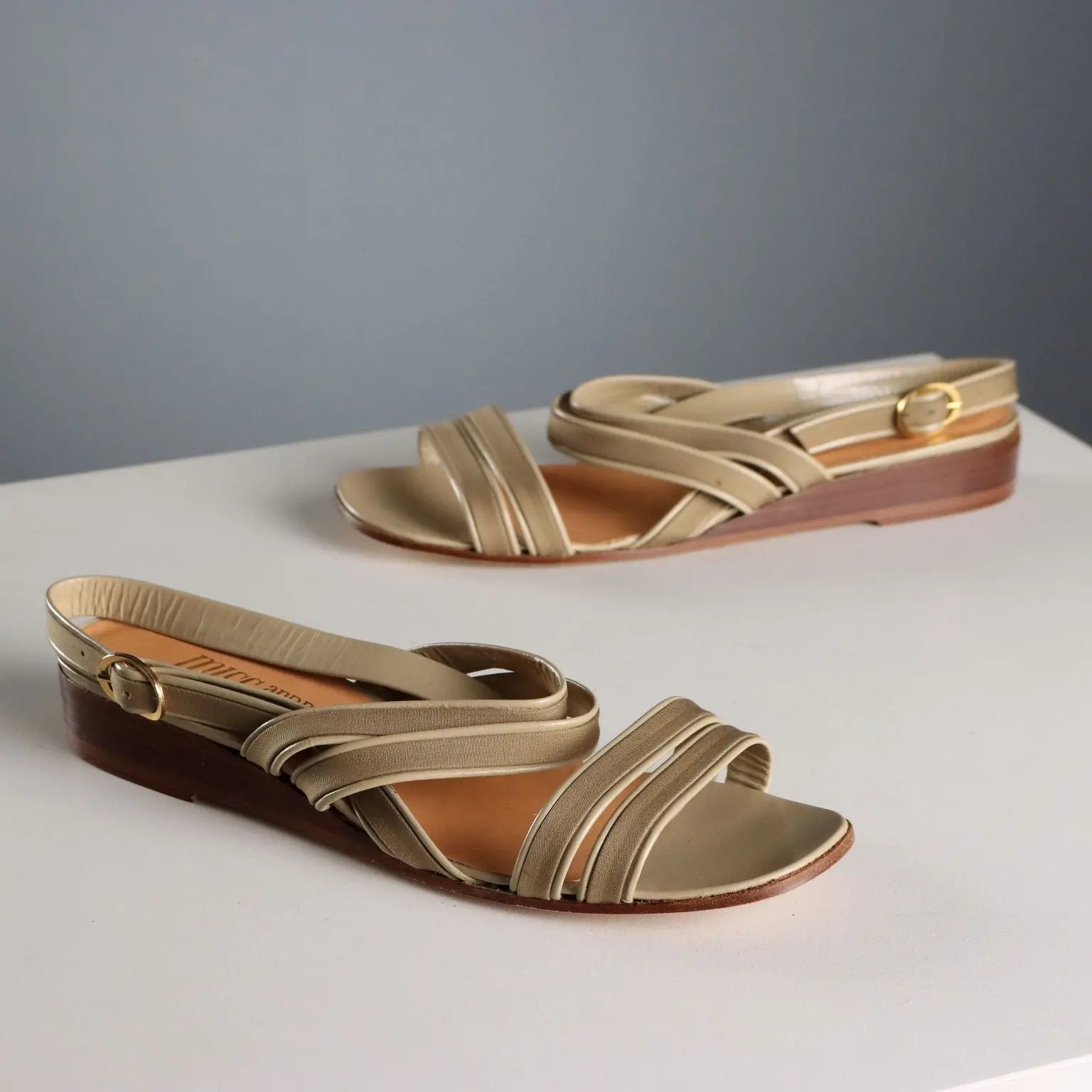 Andrea Pfister Vintage Sandals Leather UK Size 6 Italy 1990s