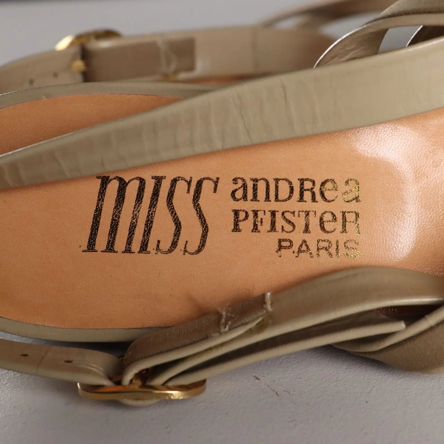 Andrea Pfister Vintage Sandals Leather UK Size 6 Italy 1990s