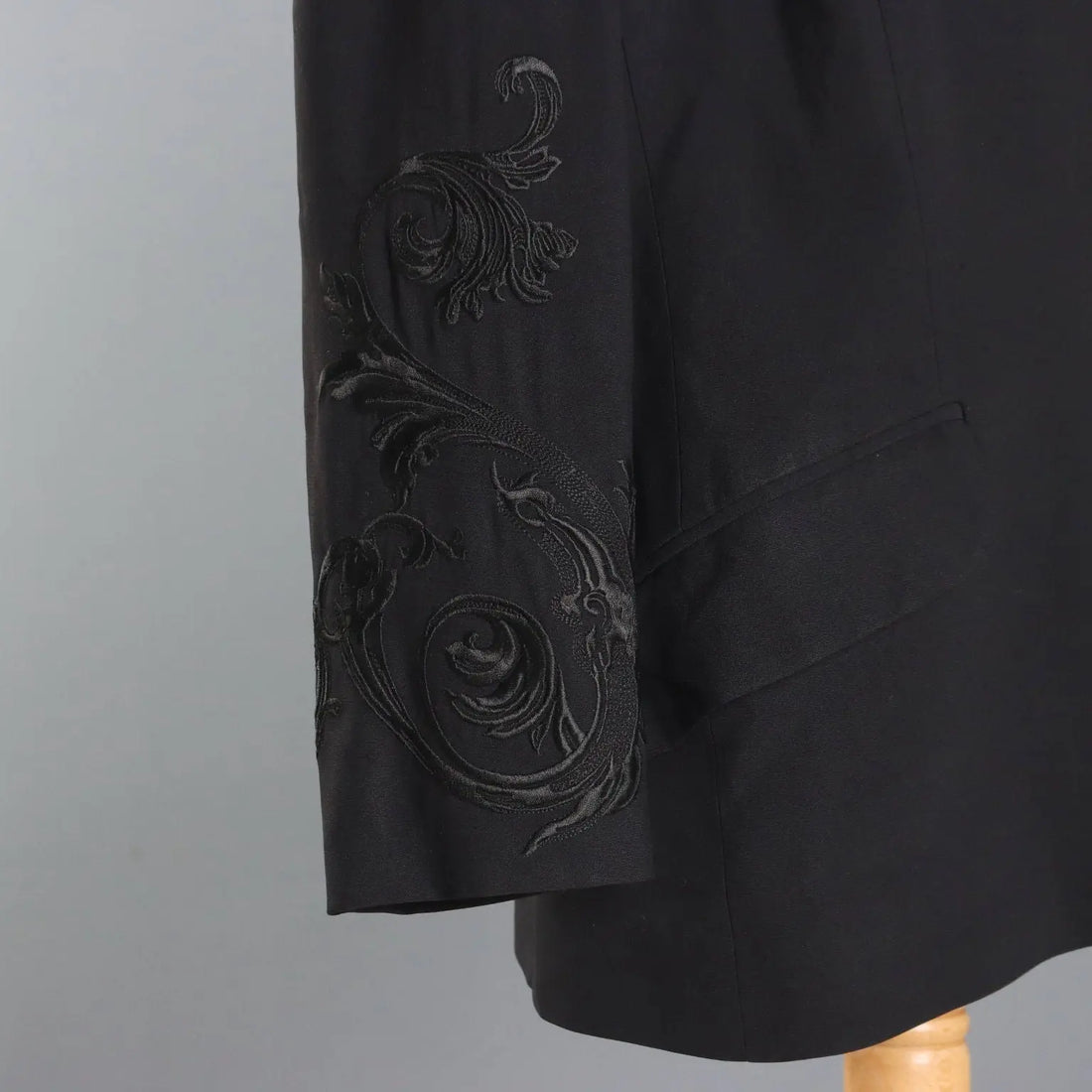 Ferré Vintage Black Jacket UK Size 16 Italy 1990s
