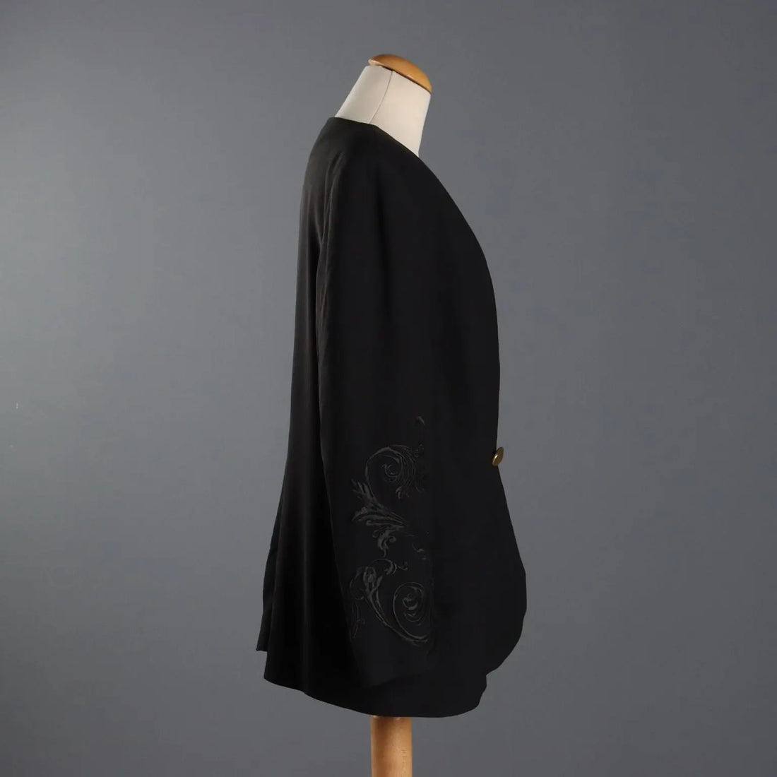 Ferré Vintage Black Jacket UK Size 16 Italy 1990s