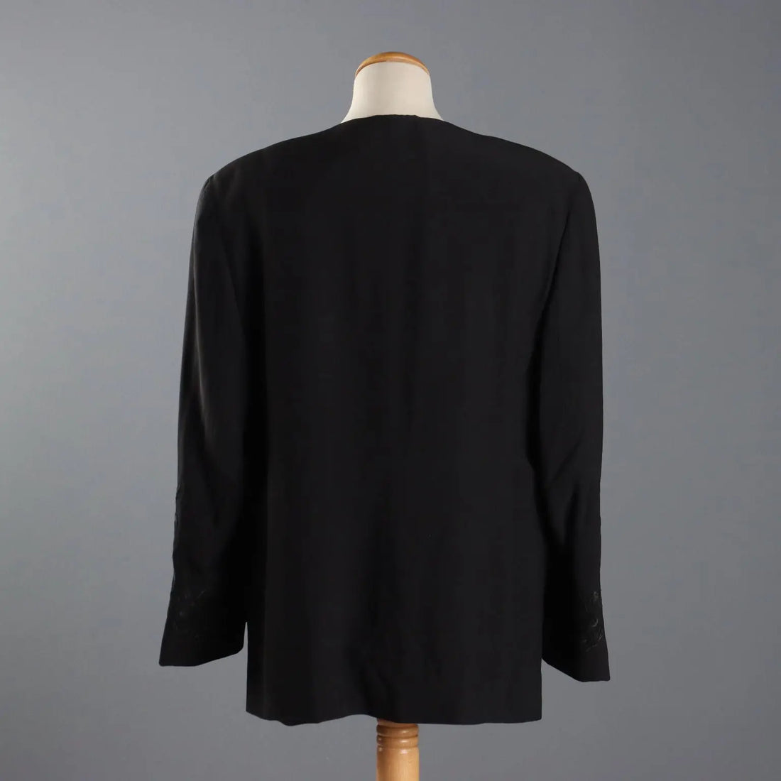 Ferré Vintage Black Jacket UK Size 16 Italy 1990s