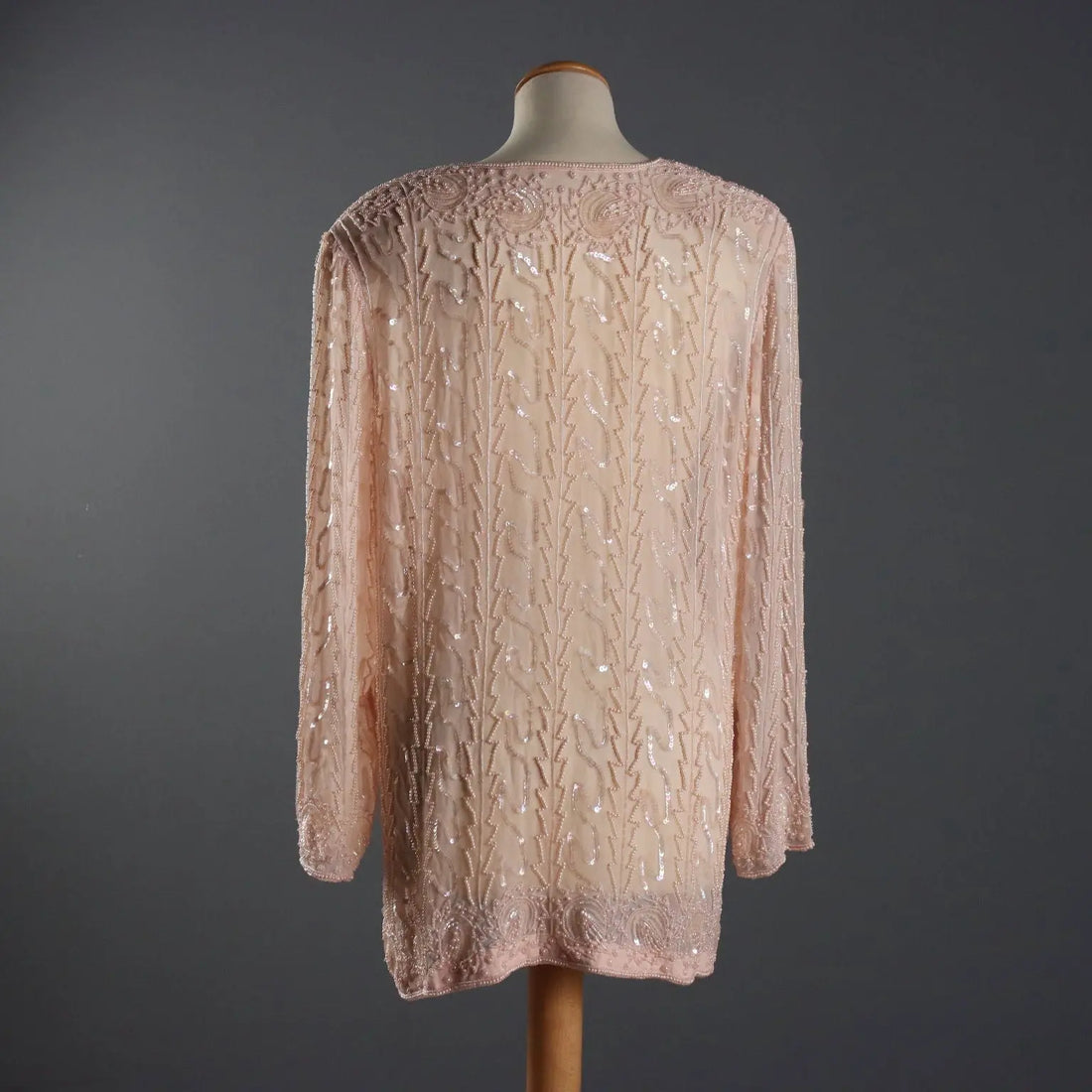 Vintage Pink Shirt Embroidered Silk UK Size 14 Italy 1980s