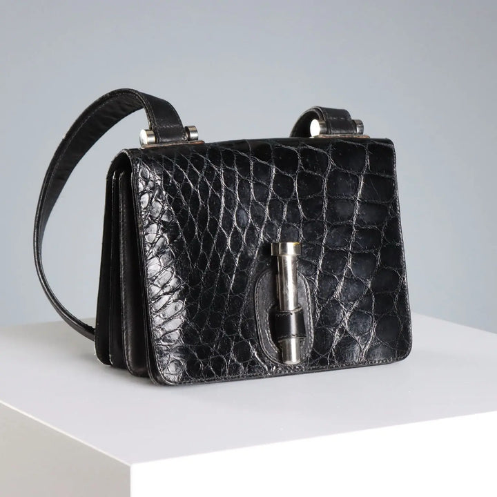 Gherardini Vintage Bag Crocodile Print Italy 1950s-1960s