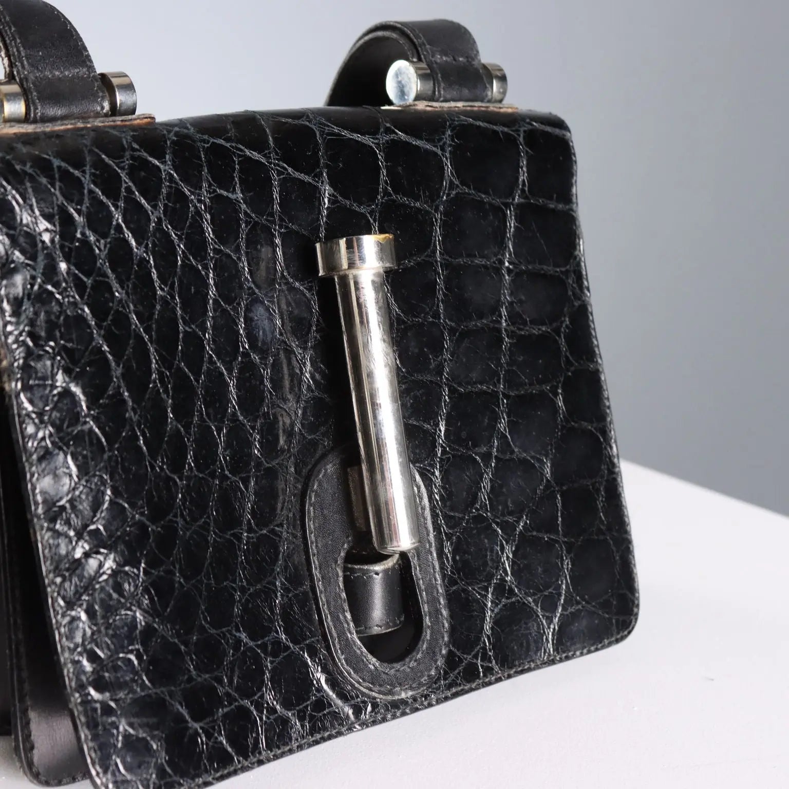 Gherardini Vintage Bag Crocodile Print Italy 1950s-1960s