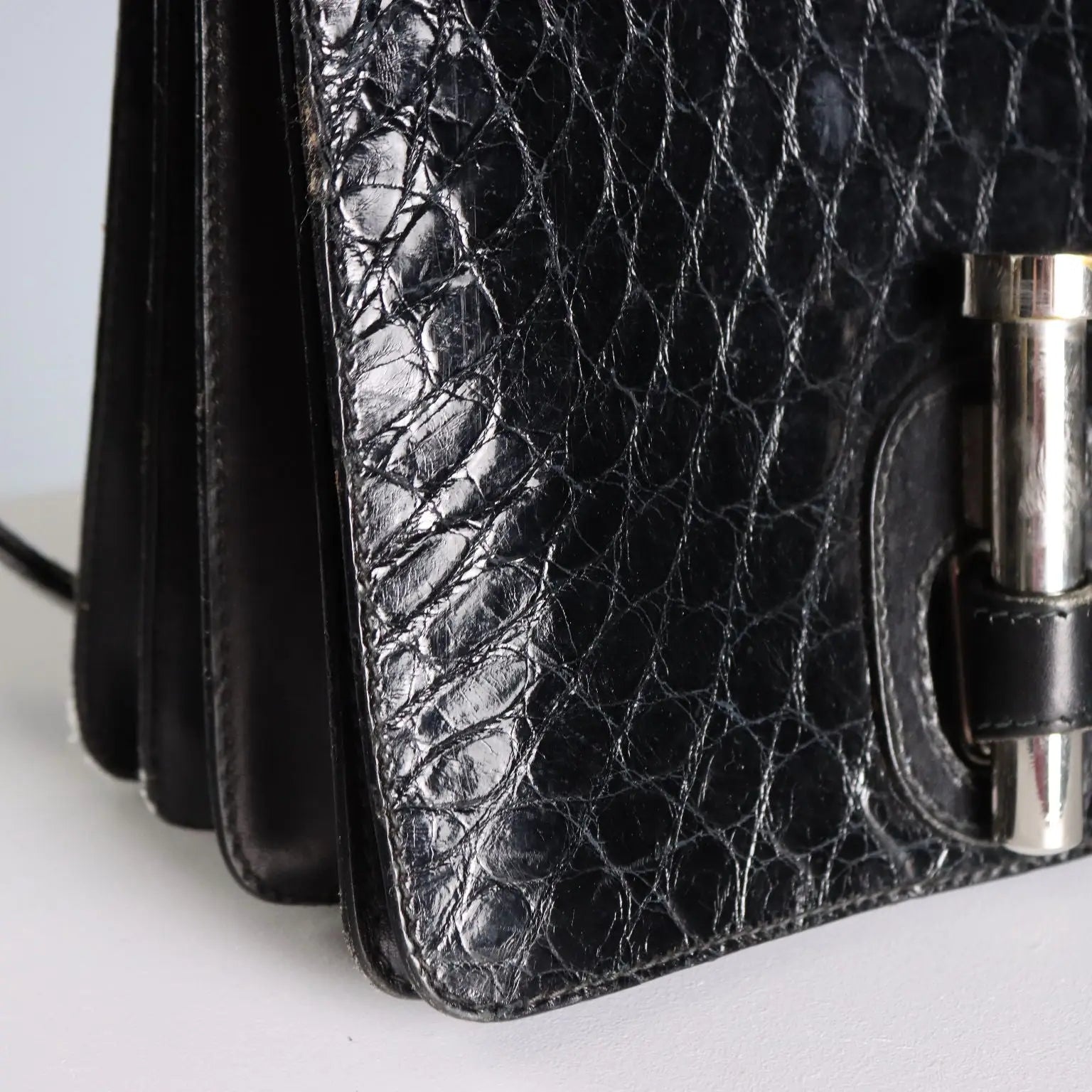 Gherardini Vintage Bag Crocodile Print Italy 1950s-1960s