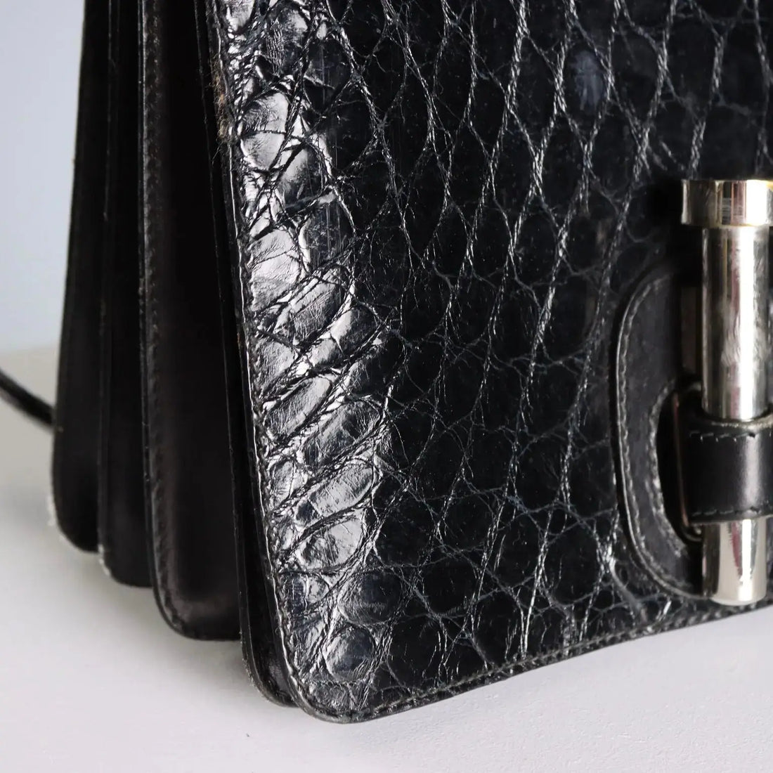Gherardini Vintage Bag Crocodile Print Italy 1950s-1960s