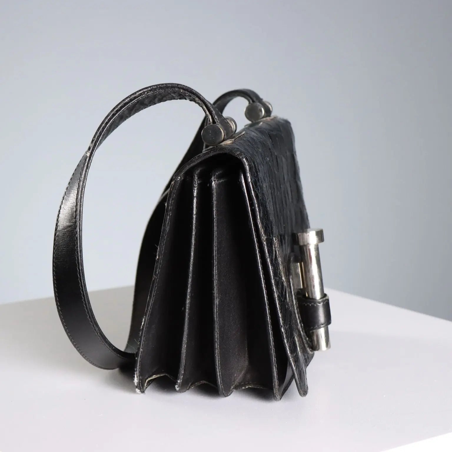 Gherardini Vintage Bag Crocodile Print Italy 1950s-1960s