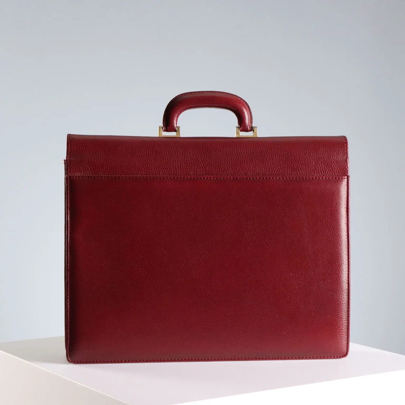 Cartier Vintage Briefcase Burgundy Leather France 1980s
