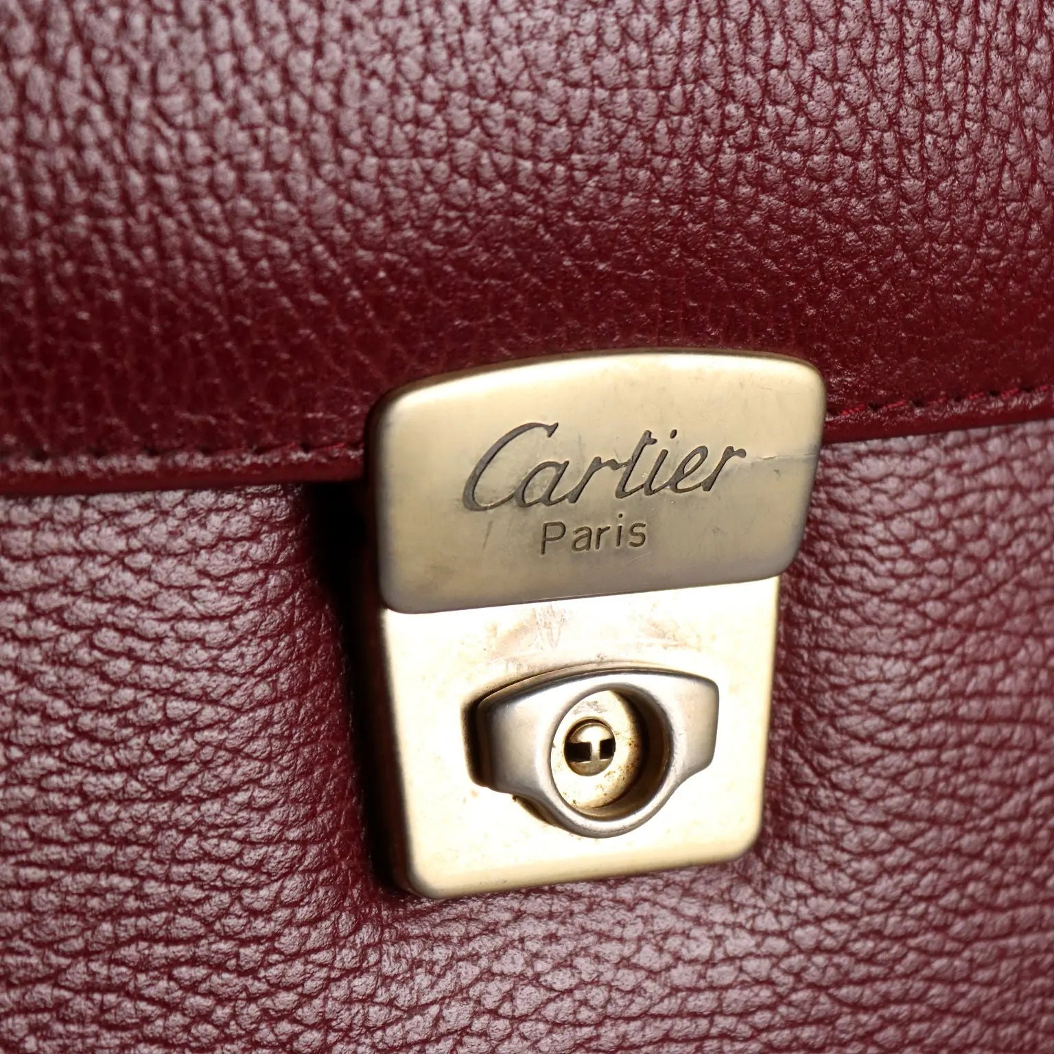 Cartier Vintage Briefcase Burgundy Leather France 1980s