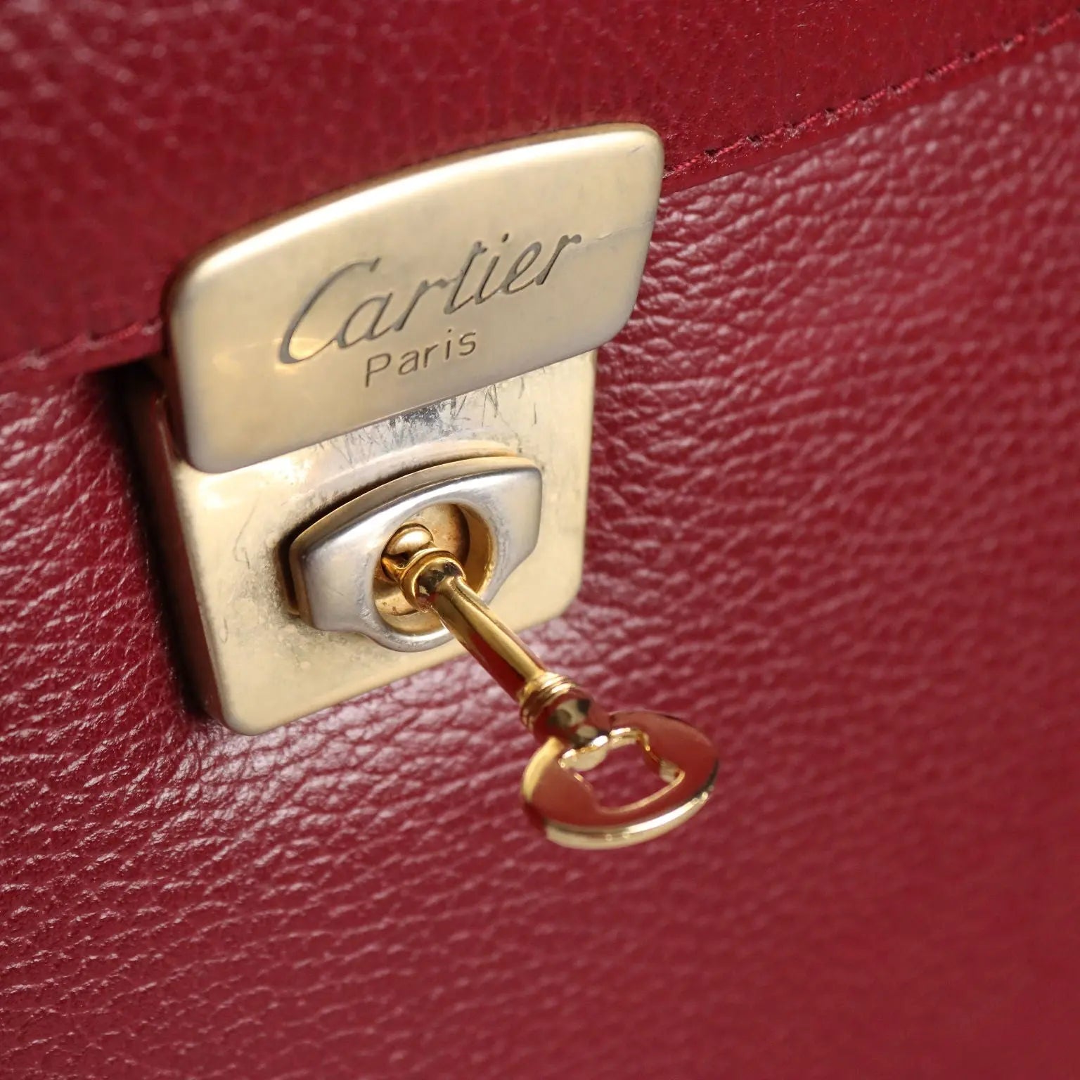 Cartier Vintage Briefcase Burgundy Leather France 1980s
