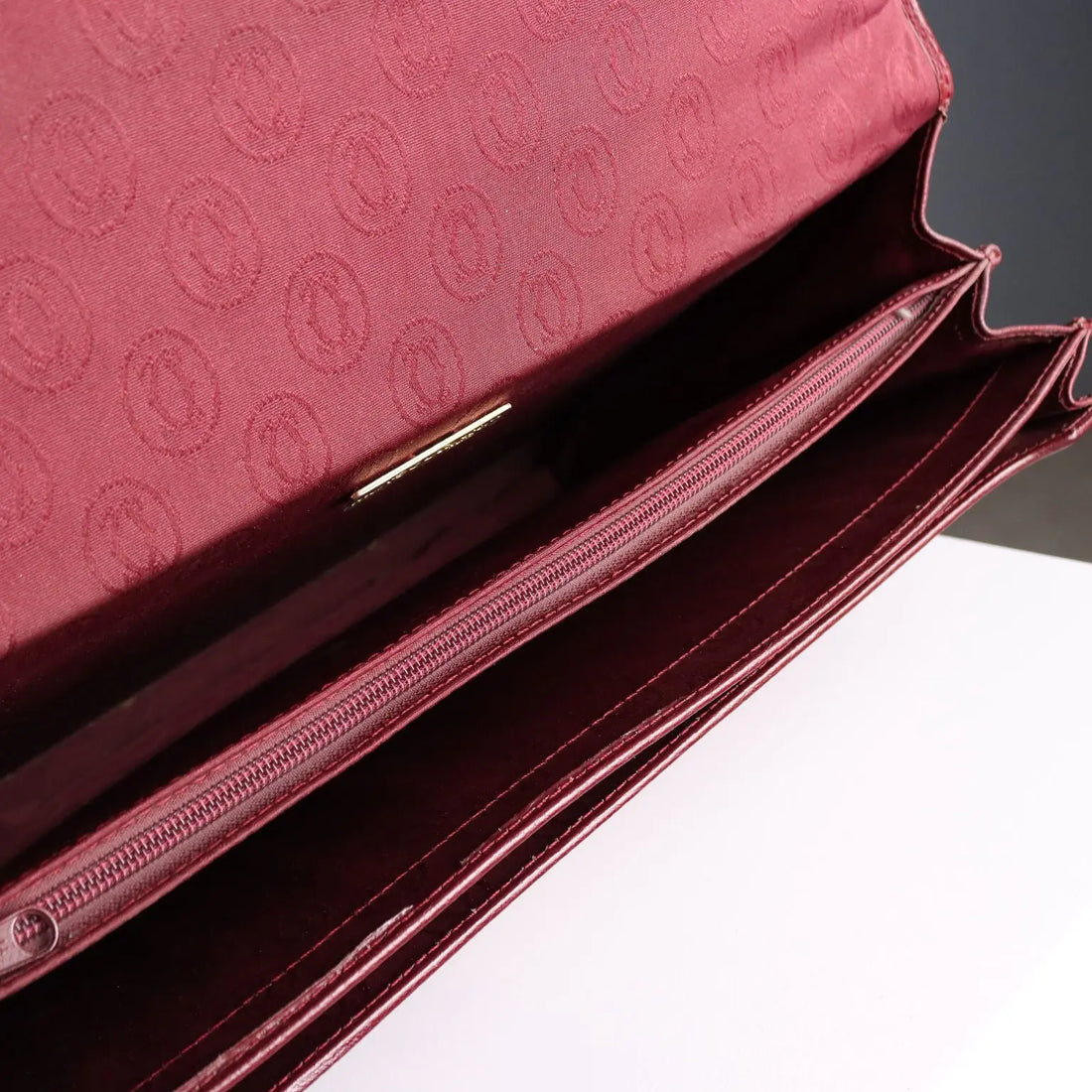Cartier Vintage Briefcase Burgundy Leather France 1980s