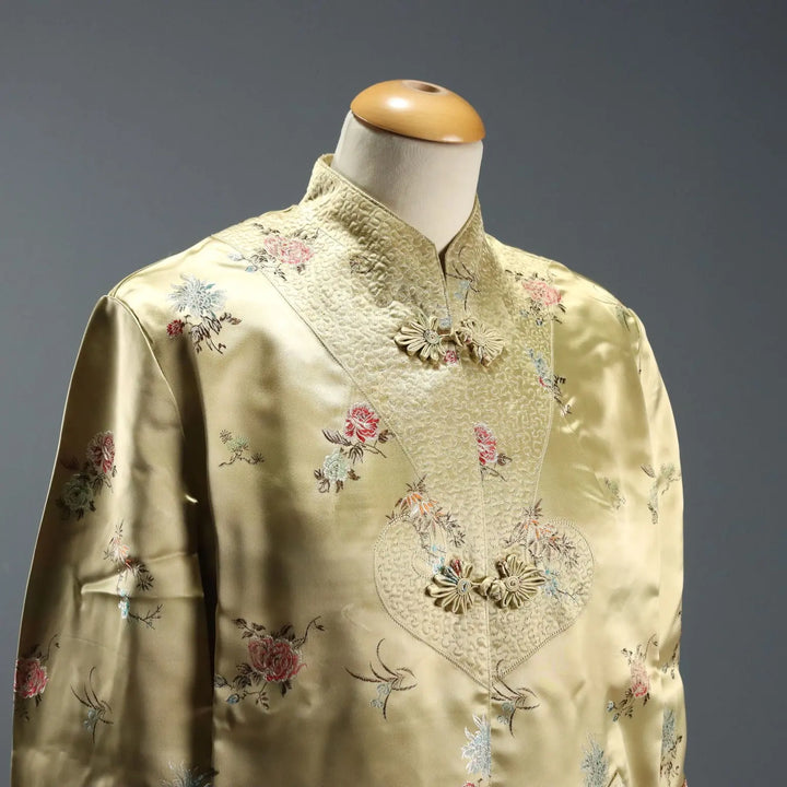 Peony Brand Vintage Overcoat Satin UK Size 10/12 China 1960s-70s