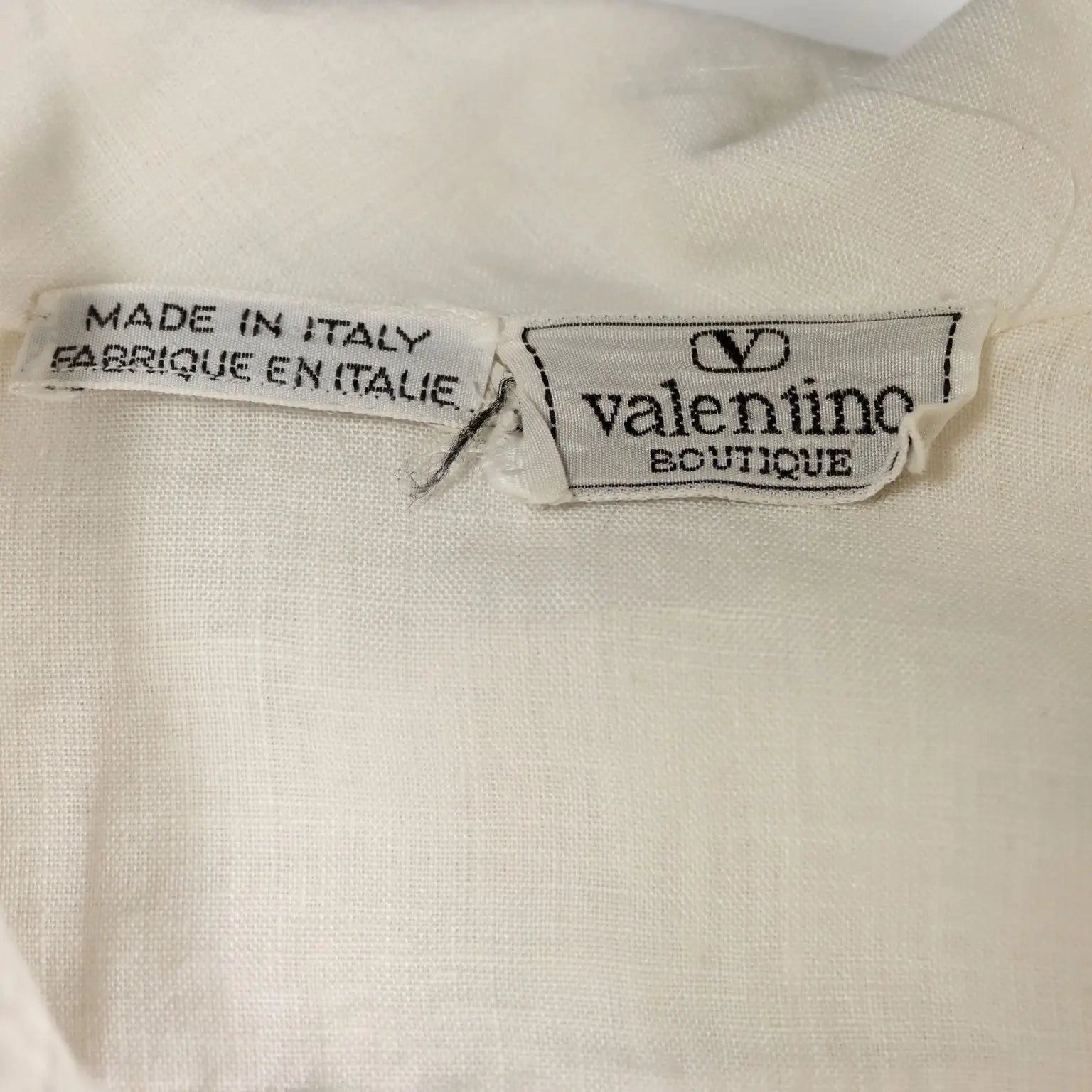 Valentino Vintage Shirt Linen UK Size 12 Italy 1970s-1980s