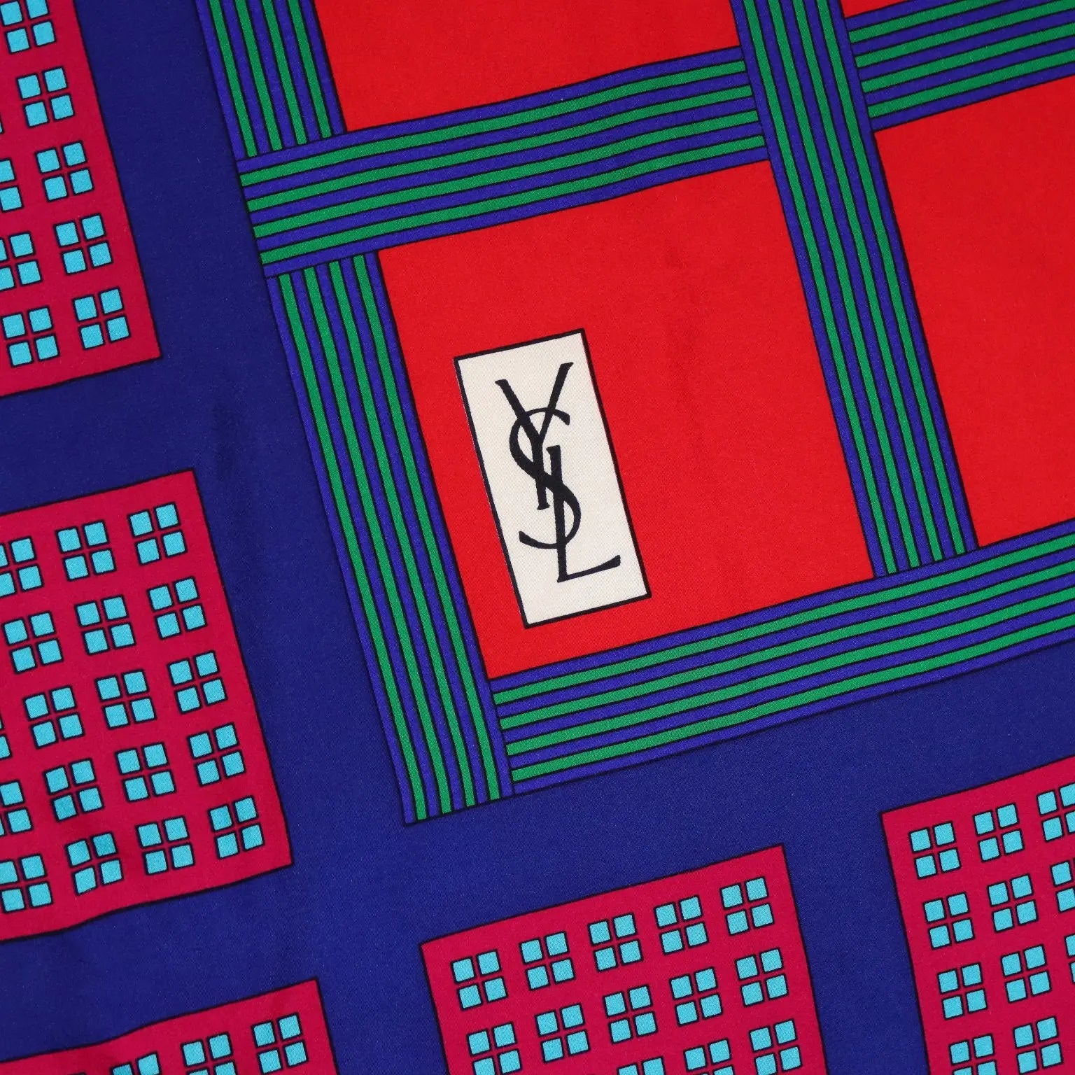 Yves Saint Laurent Vintage Geometric Scarf France 1970s-1980s