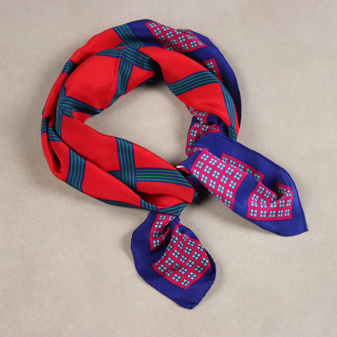 Yves Saint Laurent Vintage Geometric Scarf France 1970s-1980s