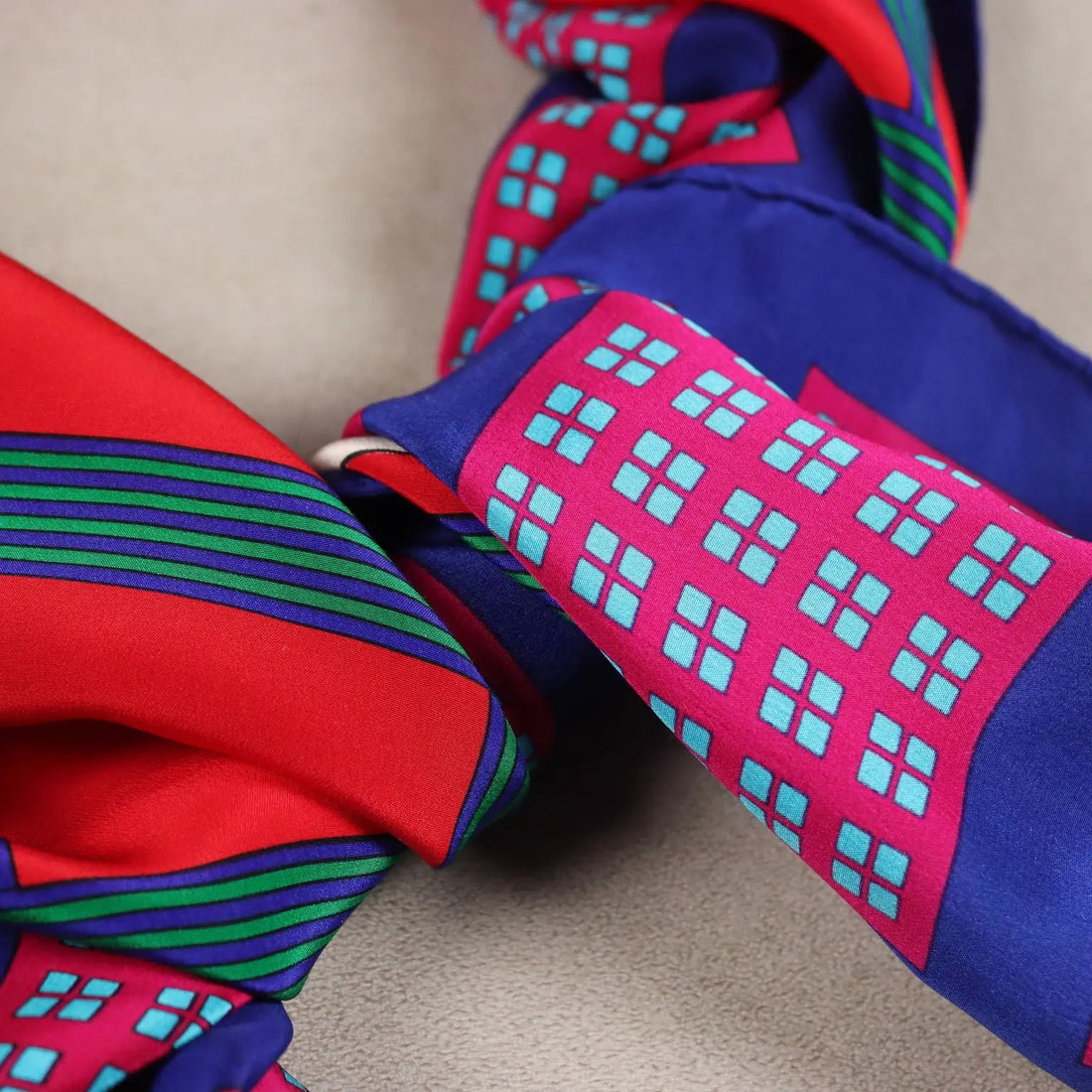Yves Saint Laurent Vintage Geometric Scarf France 1970s-1980s