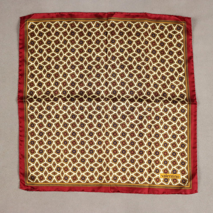 Vintage Valentino Scarf Silk Geometric Multicoloured Italy 1980s
