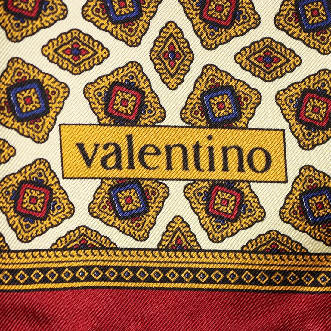 Vintage Valentino Scarf Silk Geometric Multicoloured Italy 1980s