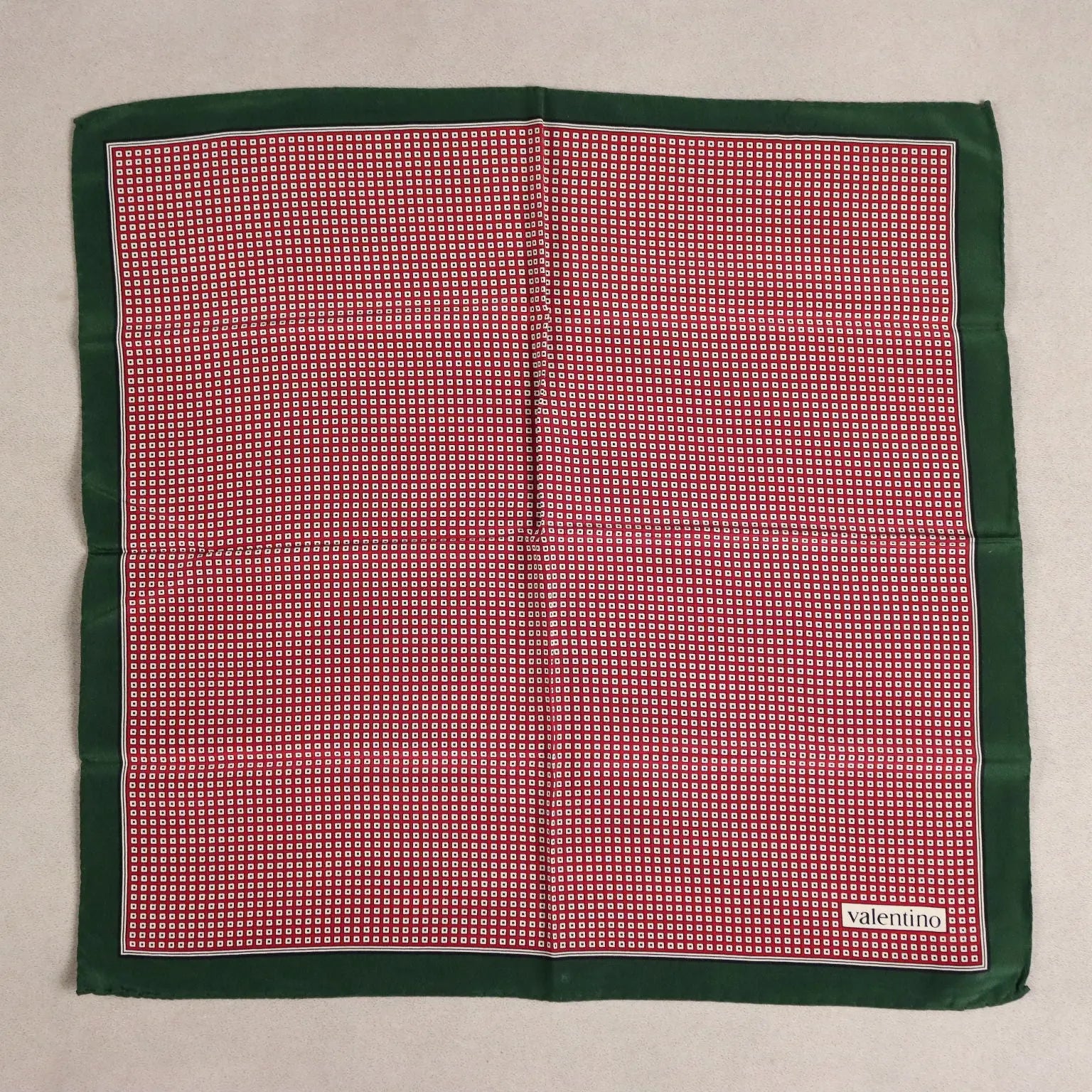 Vintage Valentino Scarf Silk Geometric Pattern Italy 1980s