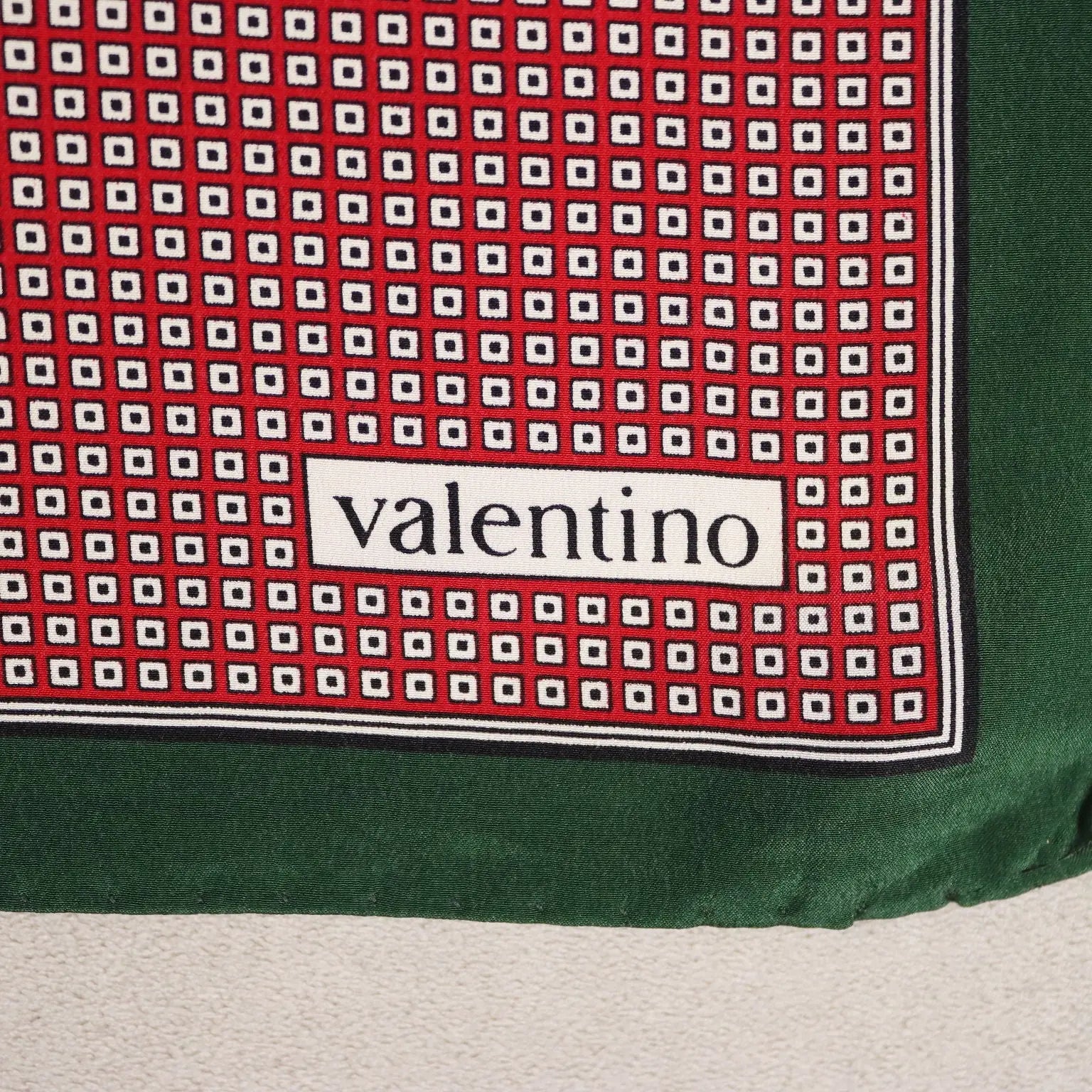 Vintage Valentino Scarf Silk Geometric Pattern Italy 1980s