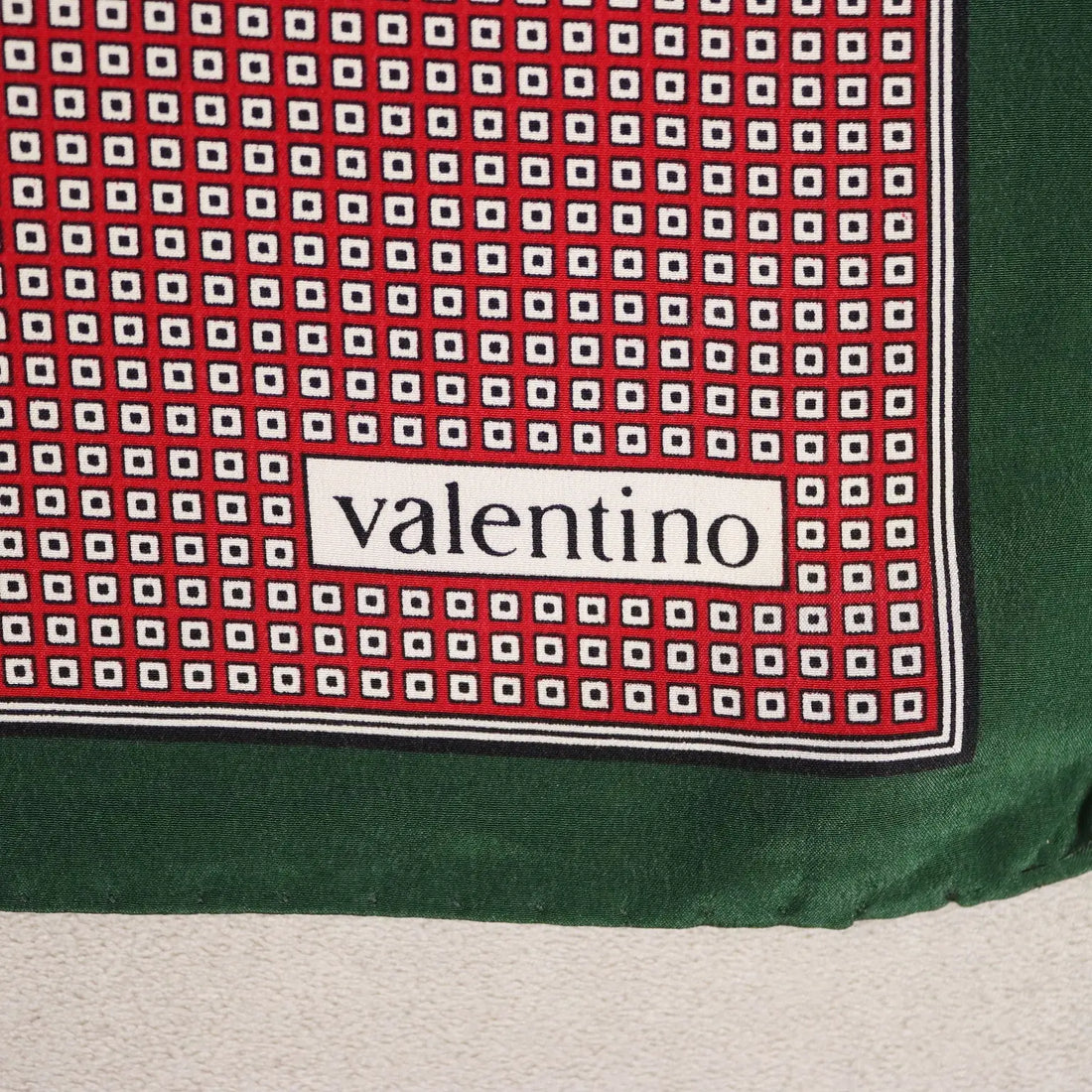 Vintage Valentino Scarf Silk Geometric Pattern Italy 1980s