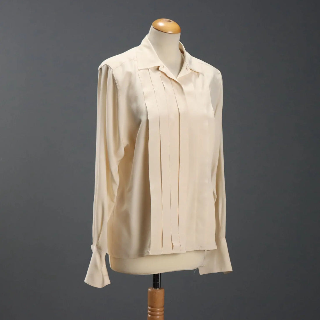 Chanel Vintage Silk Shirt UK Size 14 France 1980s-1990s