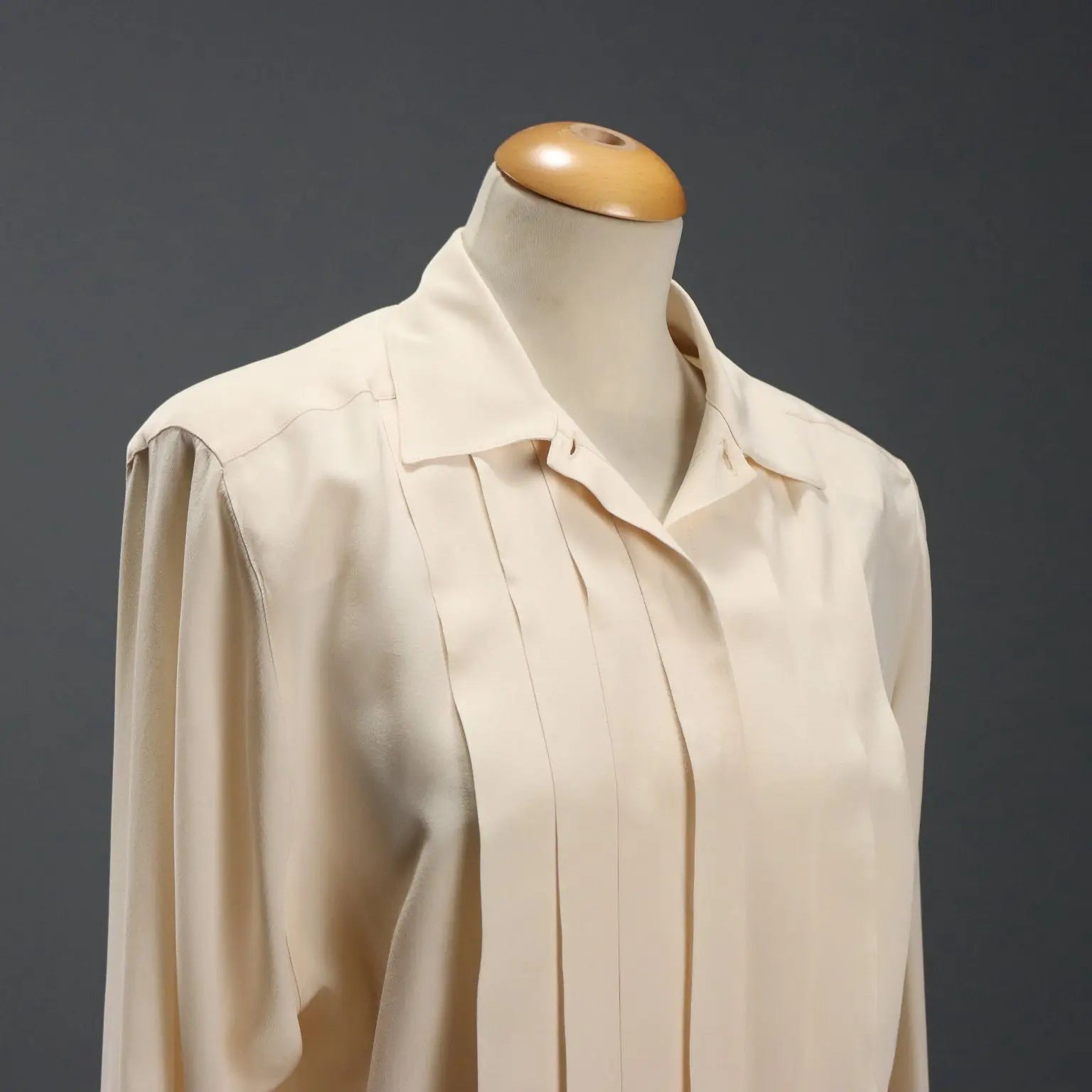 Chanel Vintage Silk Shirt UK Size 14 France 1980s-1990s
