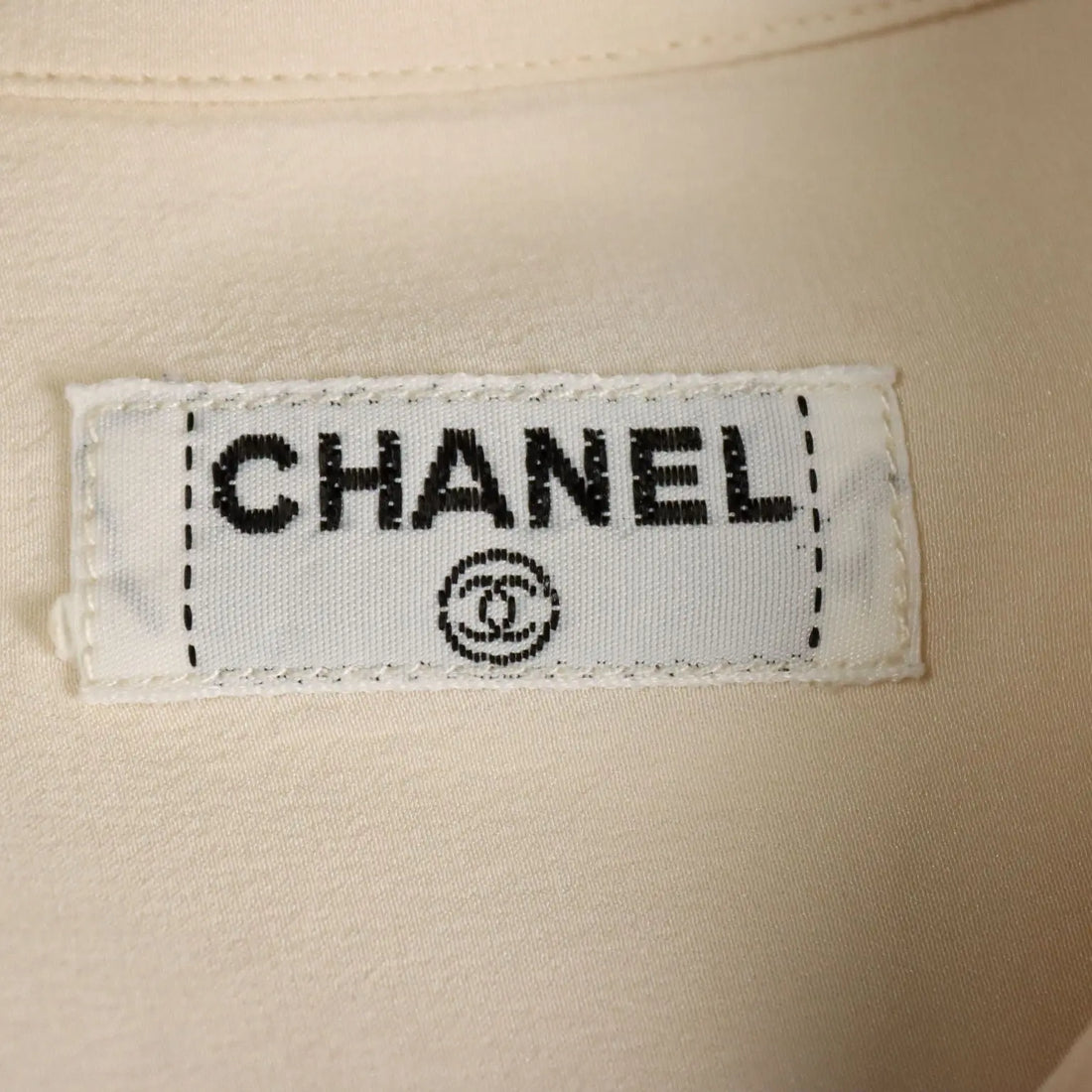 Chanel Vintage Silk Shirt UK Size 14 France 1980s-1990s