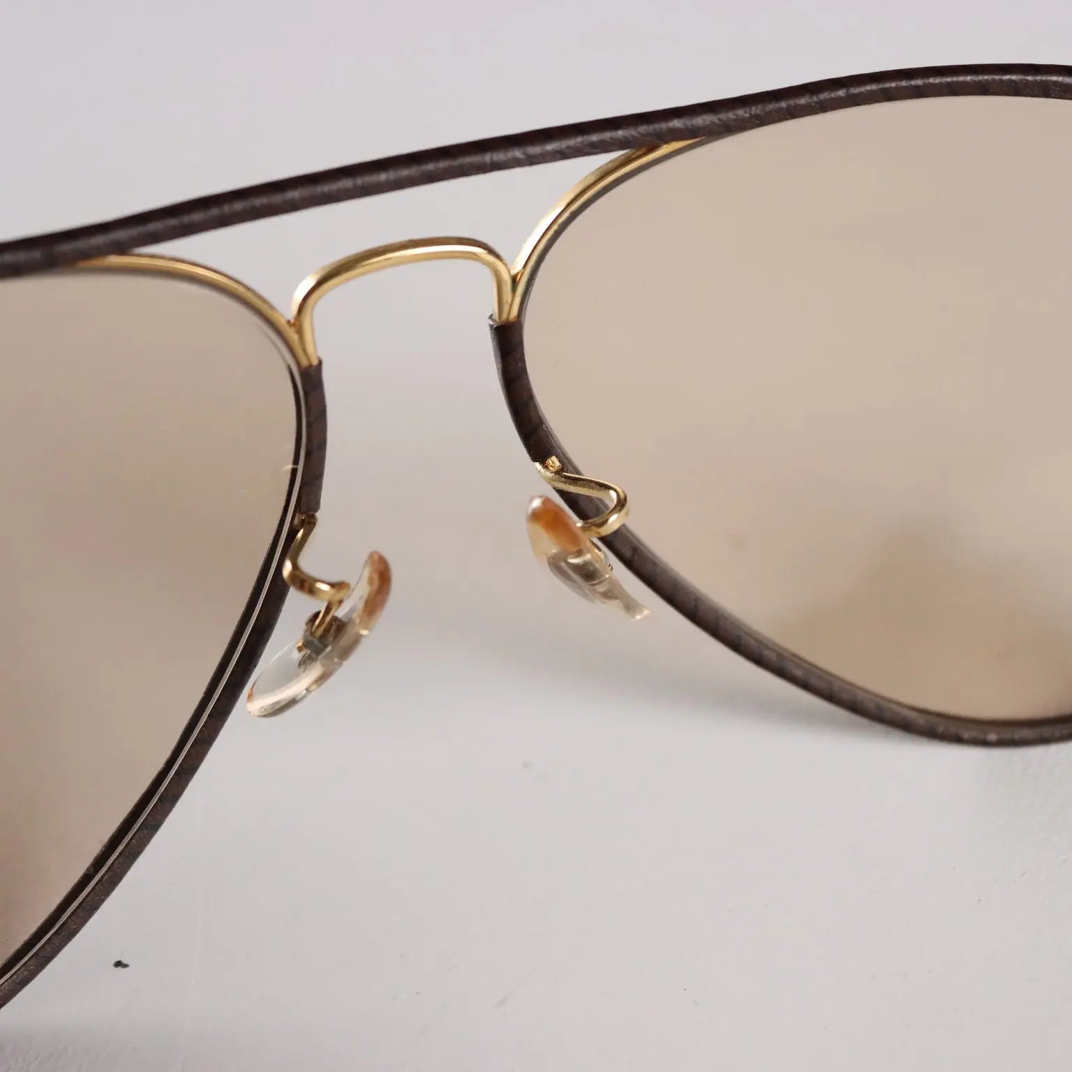 Vintage Ray-Ban Sunglasses Metal Leather United States 1980s-90s