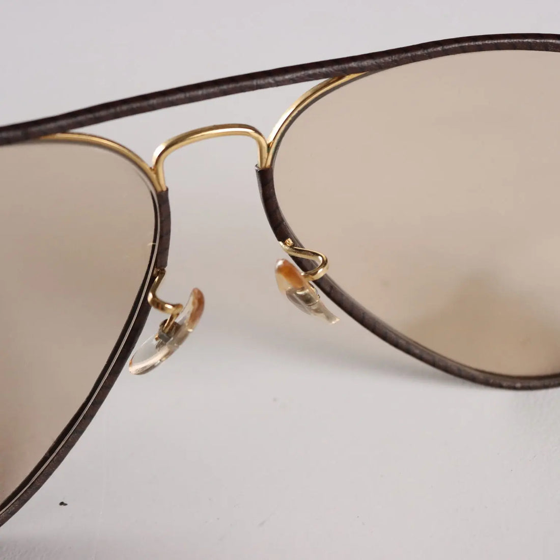 Vintage Ray-Ban Sunglasses Metal Leather United States 1980s-90s