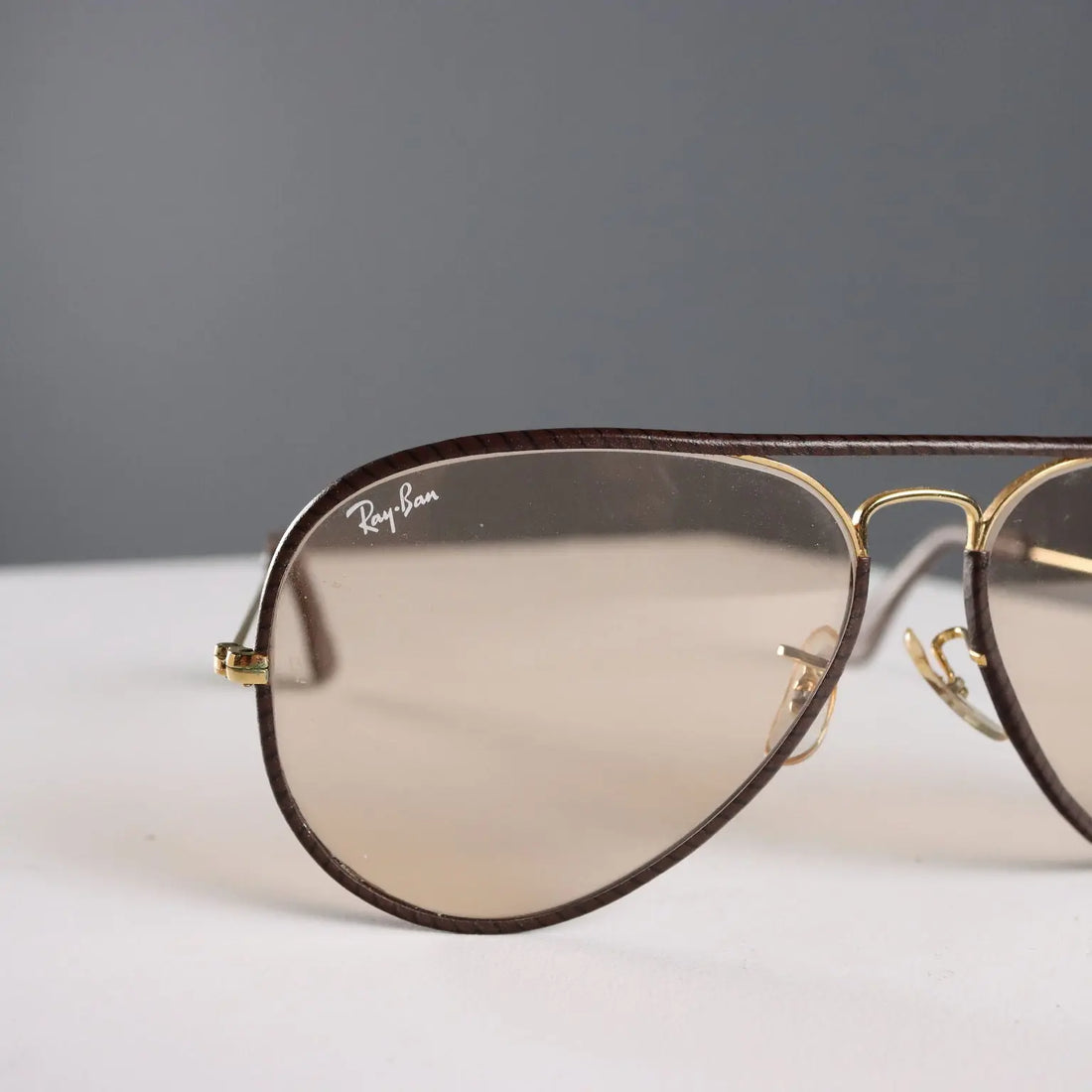 Vintage Ray-Ban Sunglasses Metal Leather United States 1980s-90s