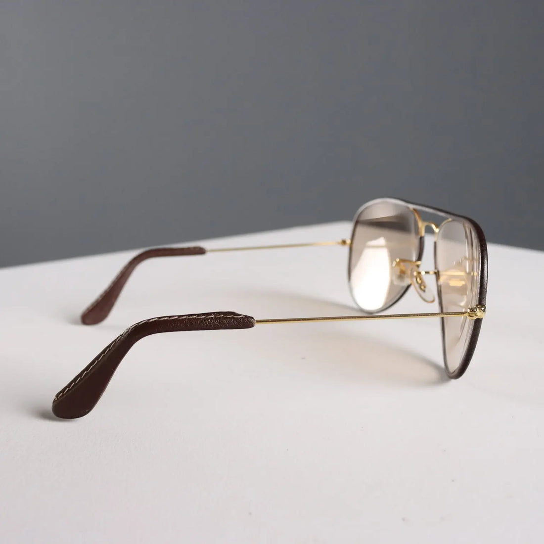 Vintage Ray-Ban Sunglasses Metal Leather United States 1980s-90s