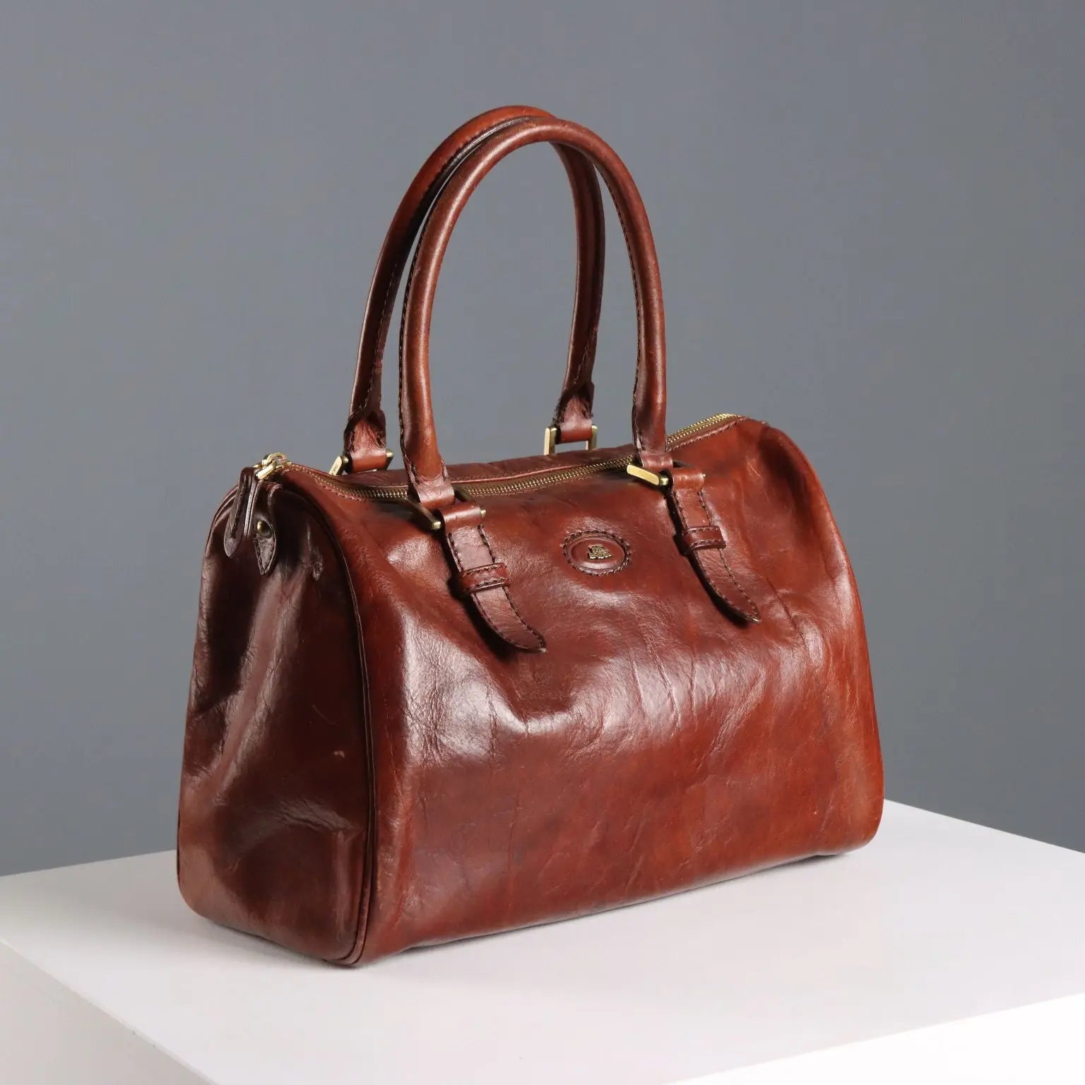The Bridge Vintage Mallette Bag Leather Italy 1990s