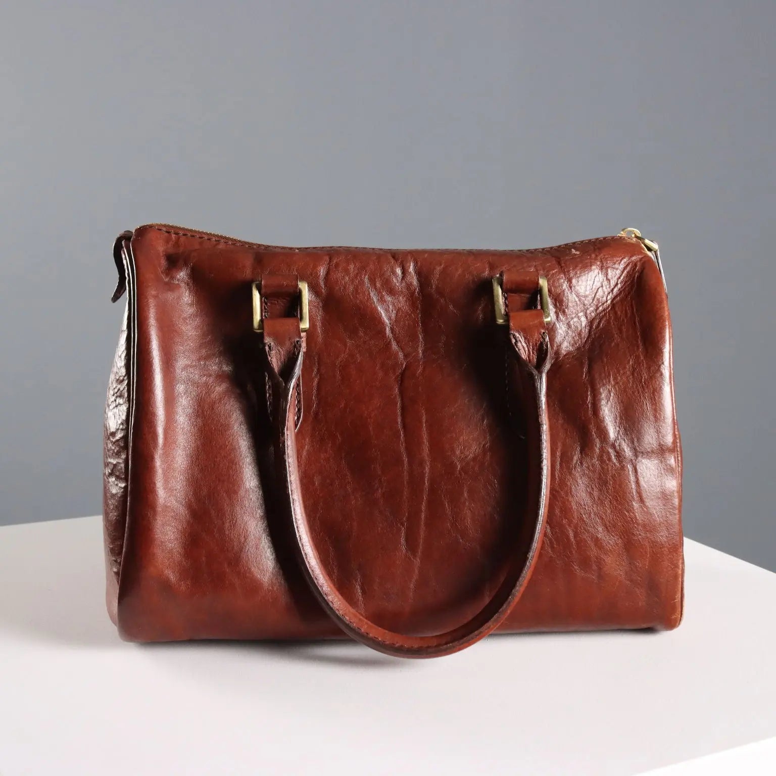 The Bridge Vintage Mallette Bag Leather Italy 1990s