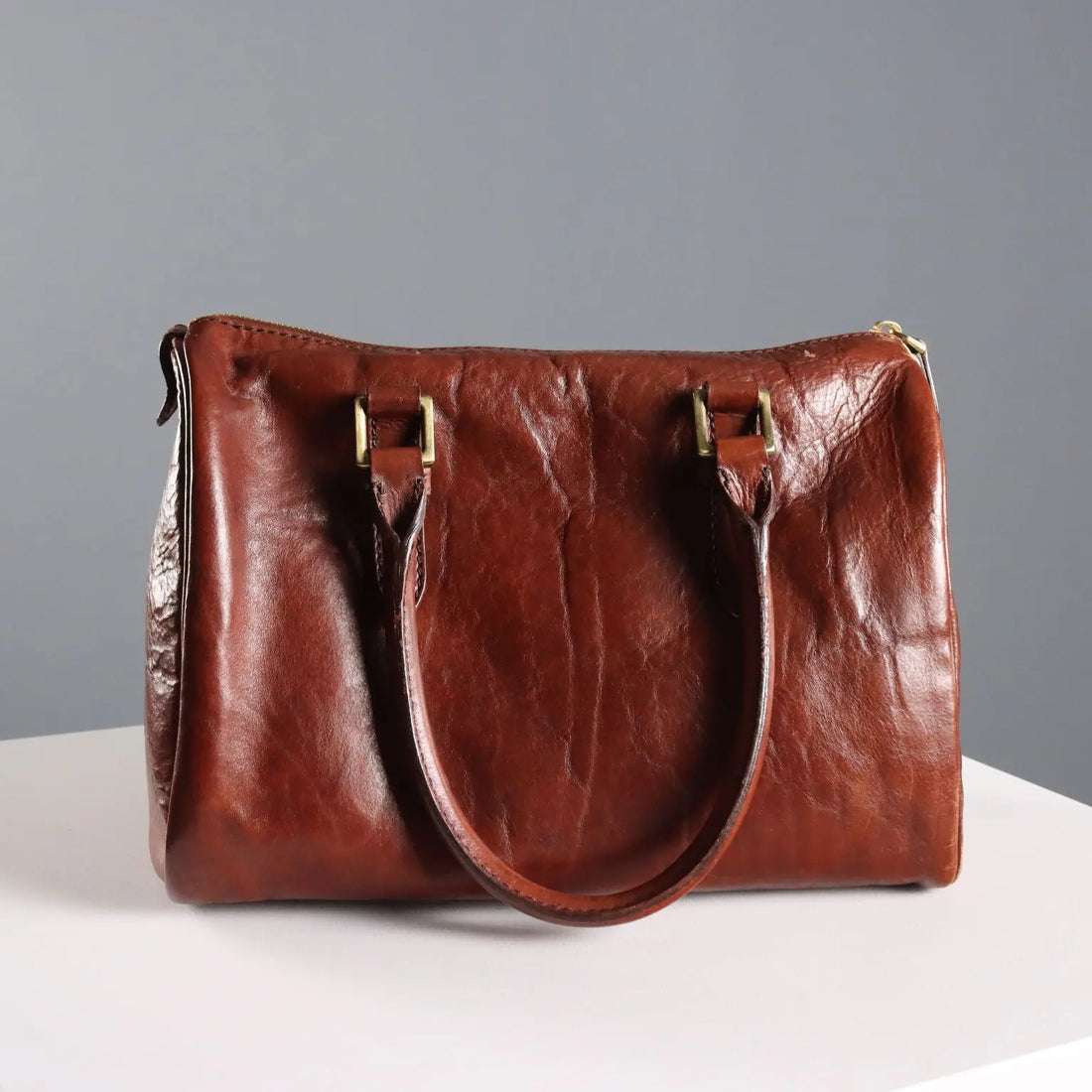 The Bridge Vintage Mallette Bag Leather Italy 1990s