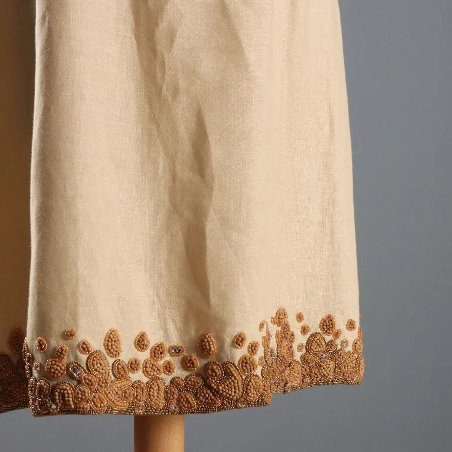 Vintage Dress Ecrù Linen UK Size 14 Italy 1950s-1960s