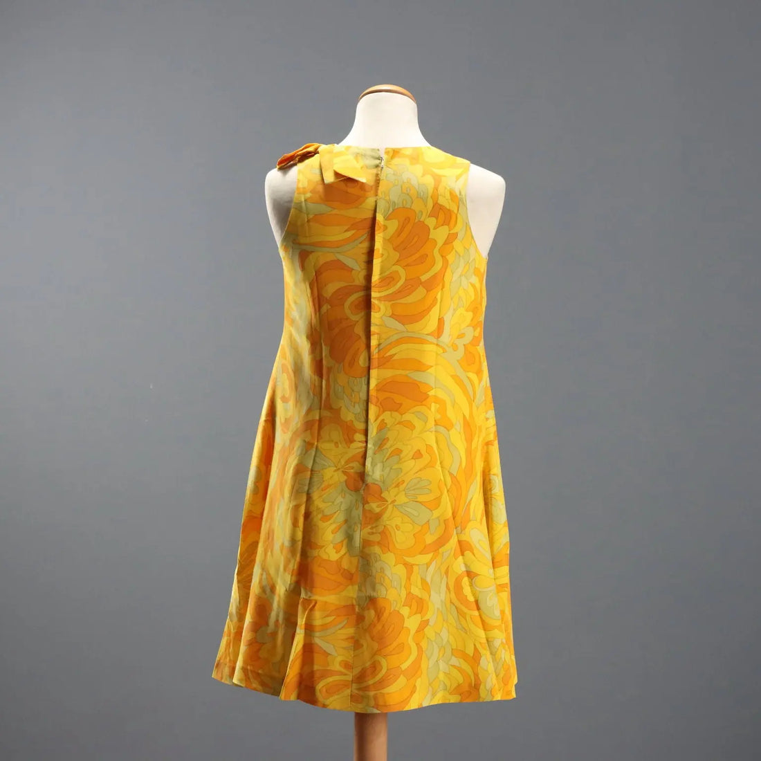 Vintage Dress Geometric Patterned Silk UK Size 12 1960s